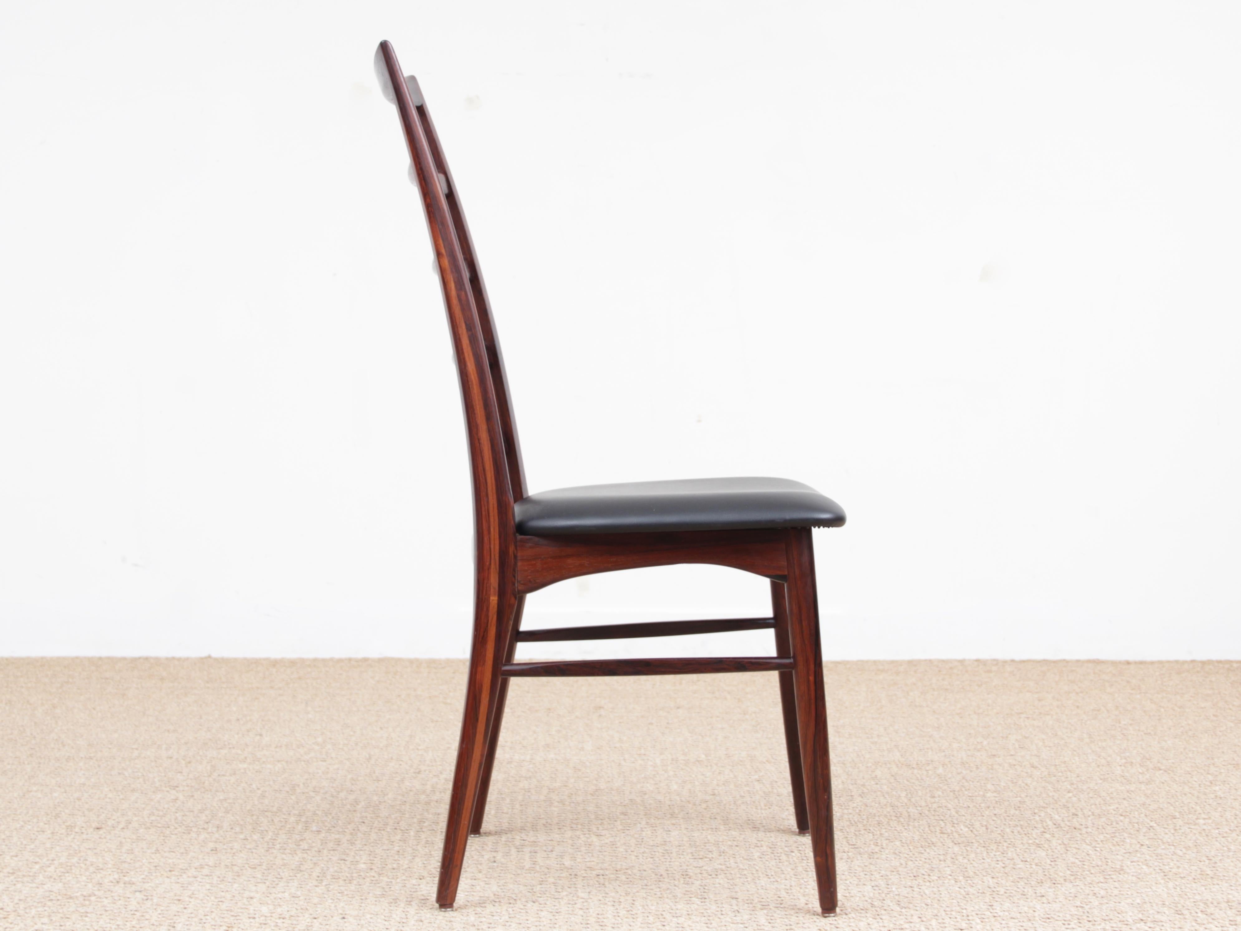 Mid-20th Century Mid-Century Modern Scandinavian Set of 4 Rosewood Chairs Model Lis by Niels Koe
