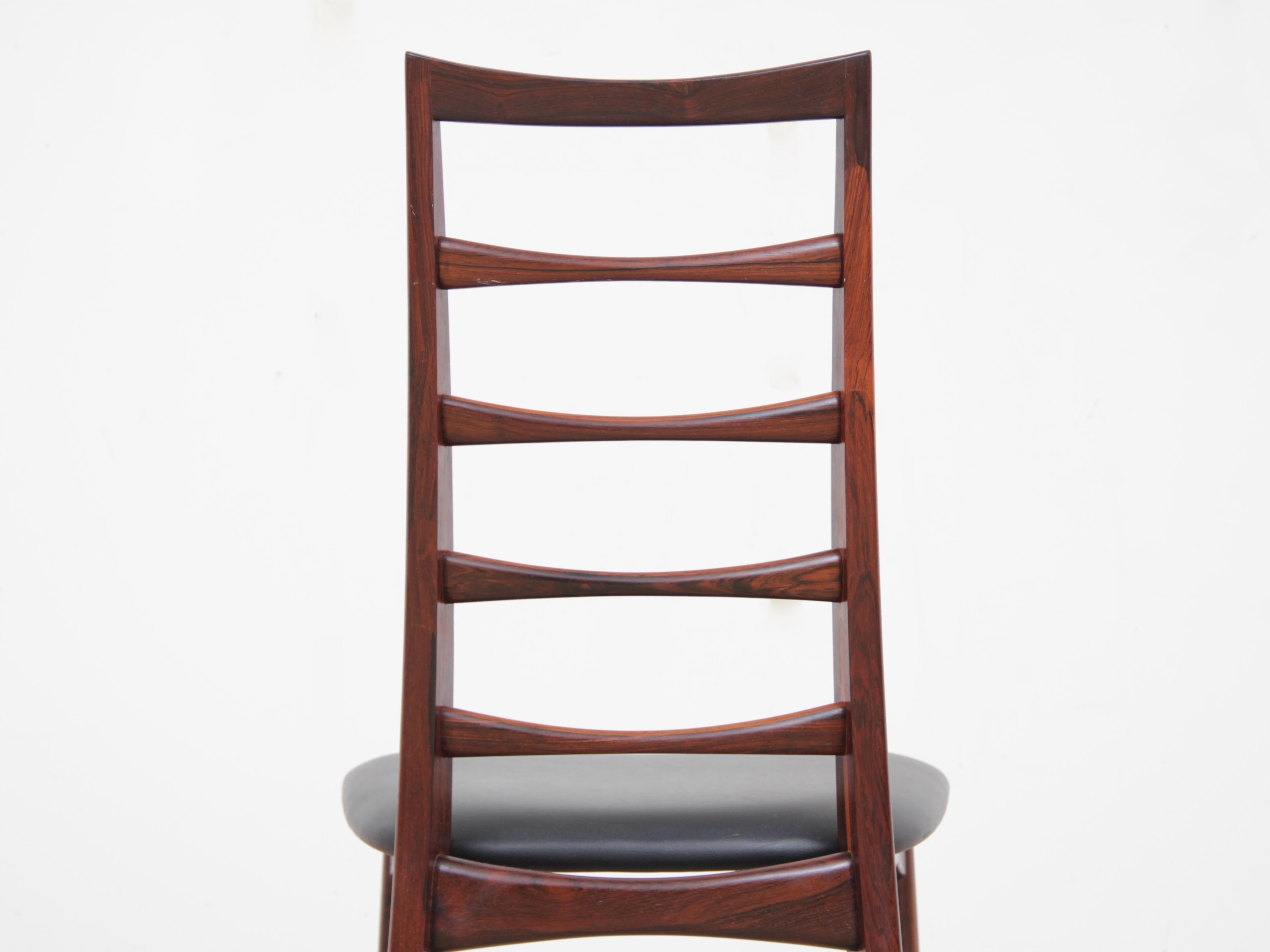 Mid-Century Modern Scandinavian Set of 4 Rosewood Chairs Model Lis by Niels Koe 2