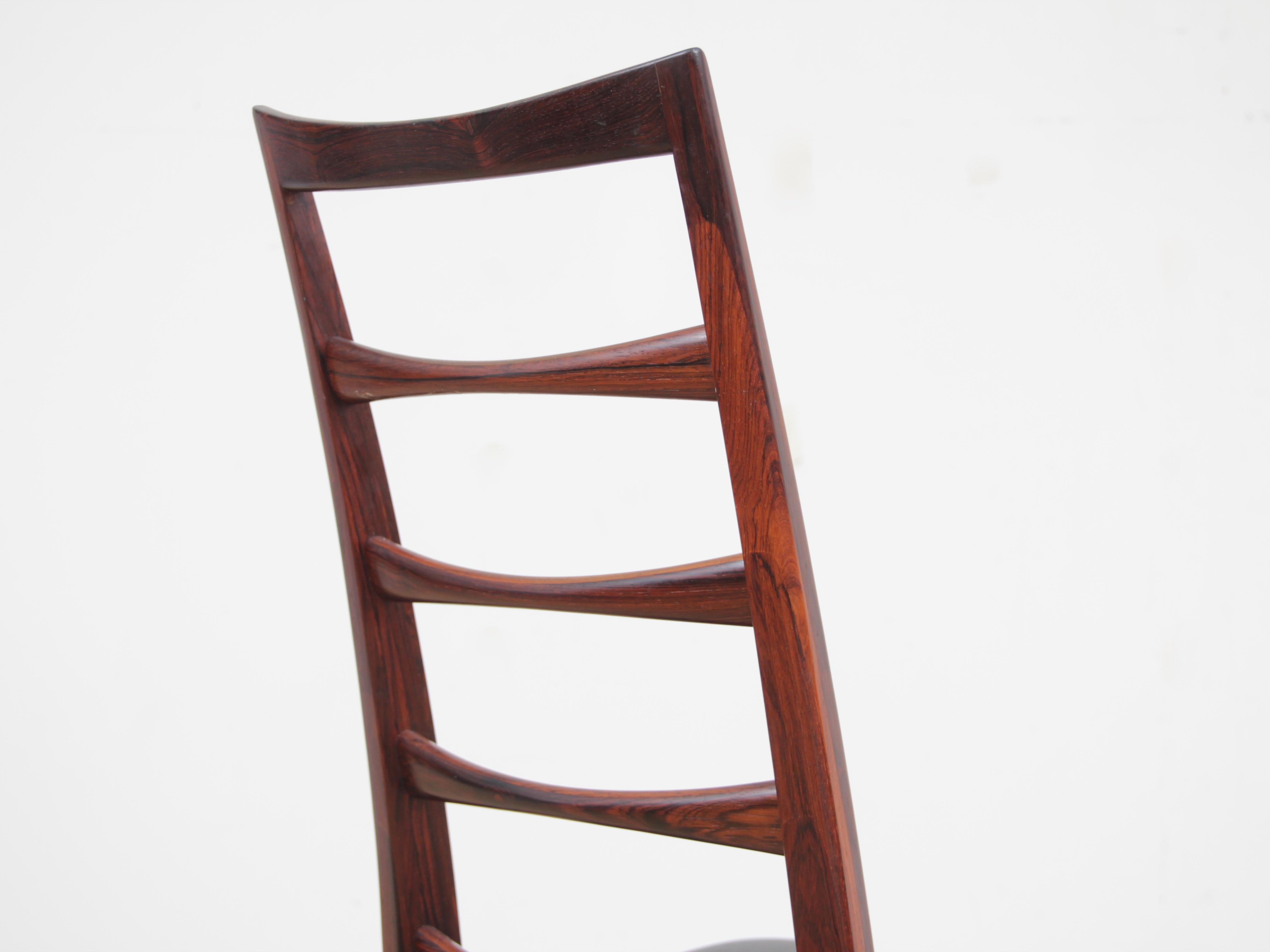 Mid-Century Modern Scandinavian Set of 4 Rosewood Chairs Model Lis by Niels Koe 4