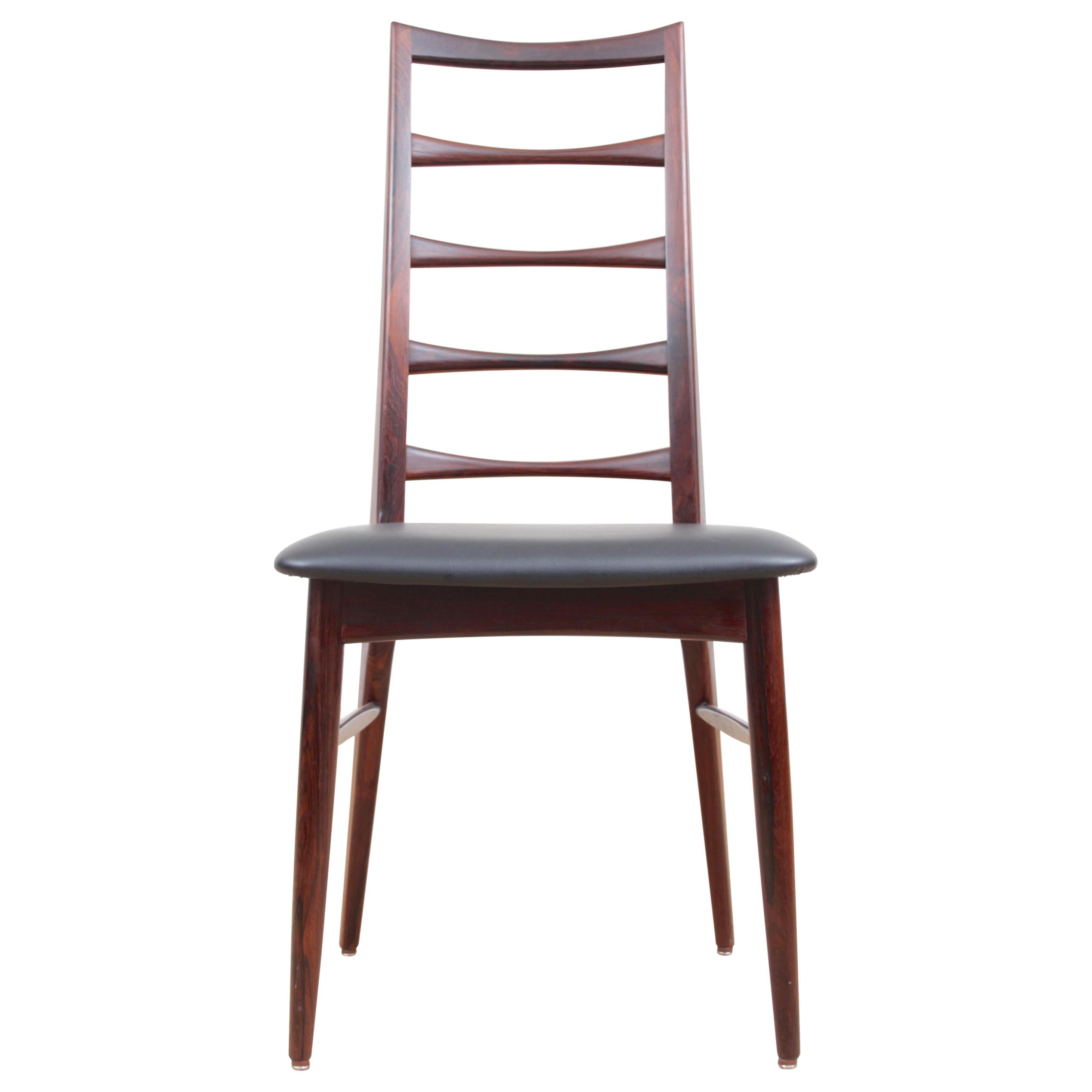 Mid-Century Modern Scandinavian Set of 4 Rosewood Chairs Model Lis by Niels Koe