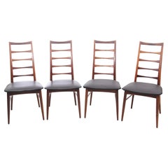 Mid-Century Modern Scandinavian Set of 4 Rosewood Chairs Model Lis by Niels Koe