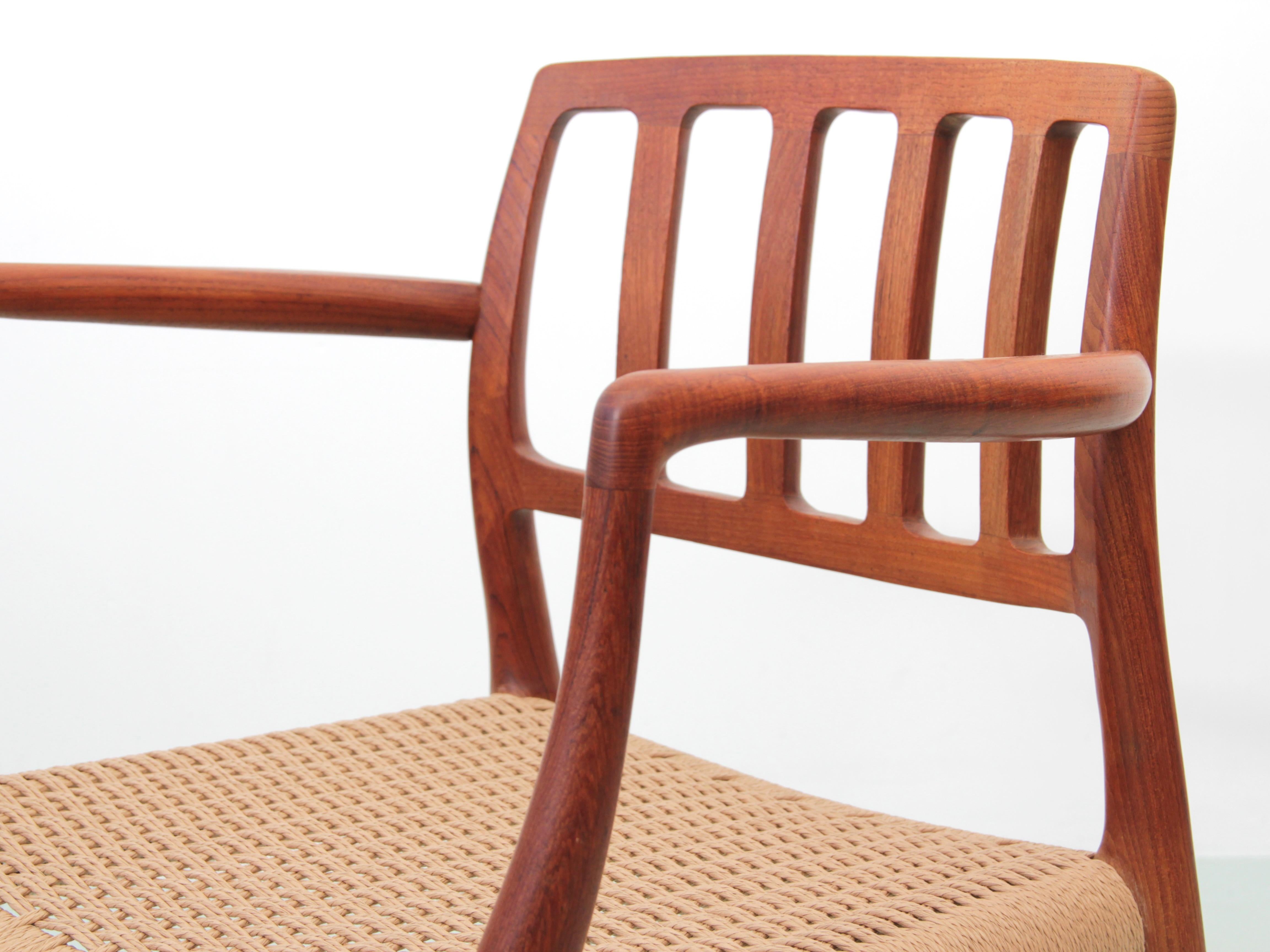 Mid-Century  modern scandinavian set of 4 teak armchairs model 66  For Sale 4