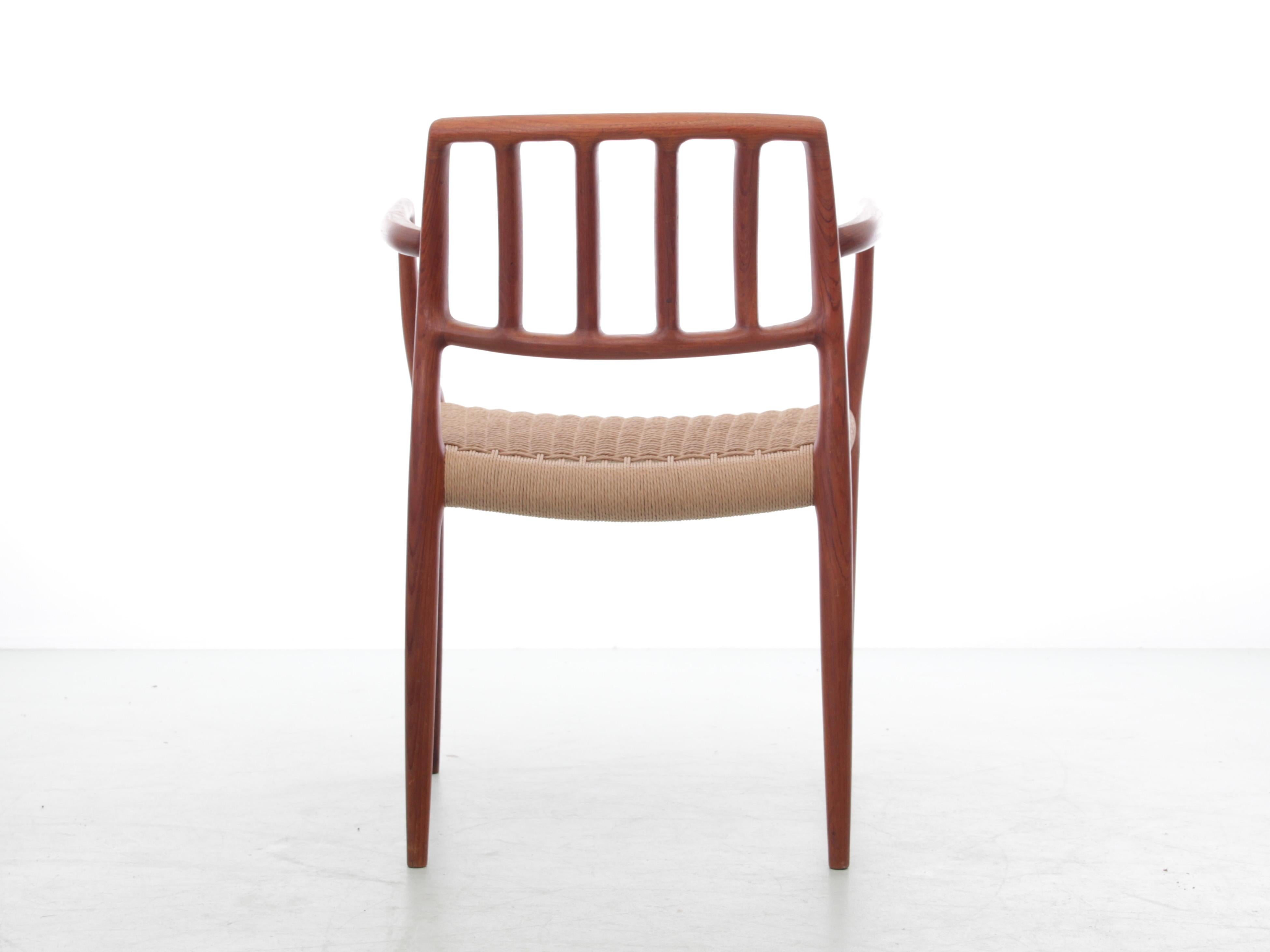 Corde Mid-Century  Ensemble scandinave moderne de 4 fauteuils en teck, modèle 66  en vente