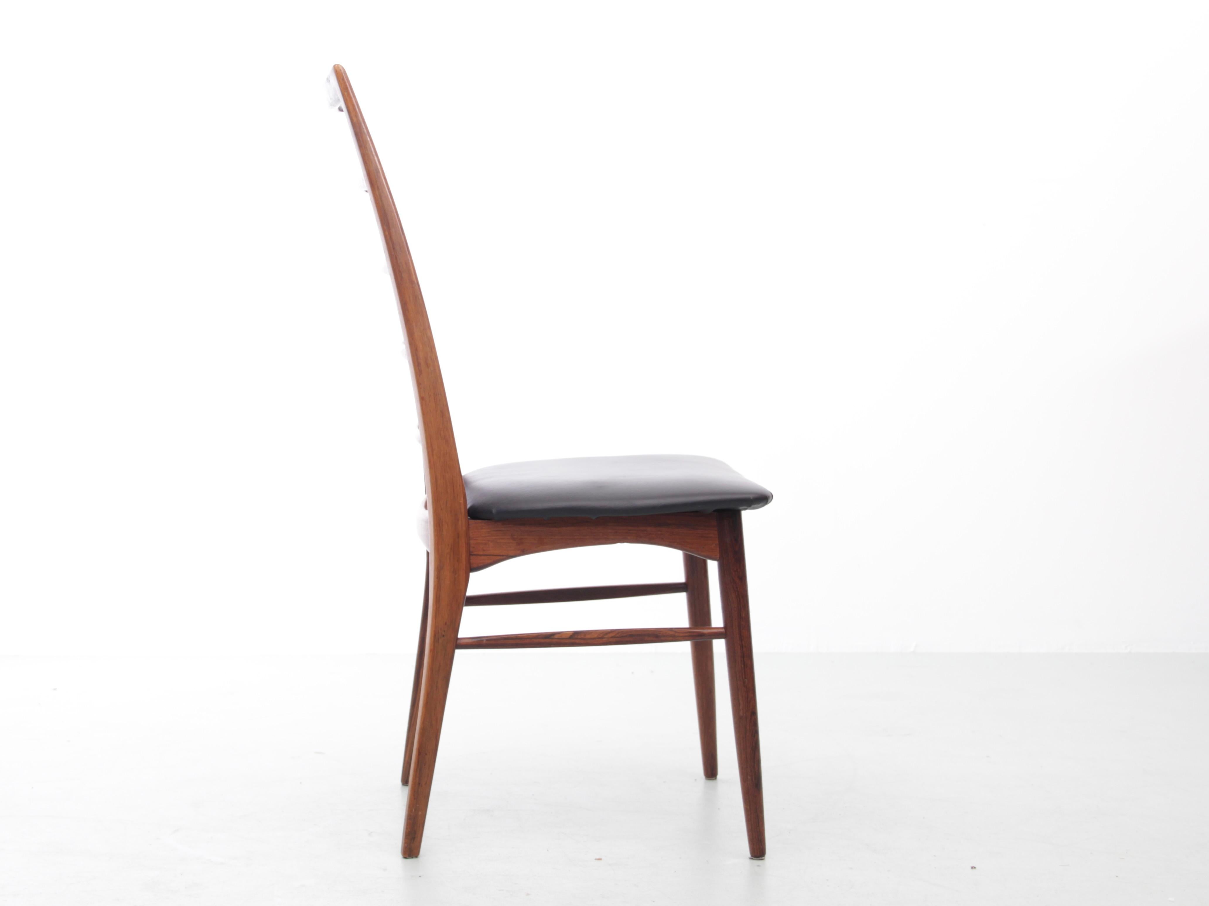 Mid-Century Modern Scandinavian Set of 4 Teak Chairs Model Lis by Niels Koefoed In Good Condition For Sale In Courbevoie, FR