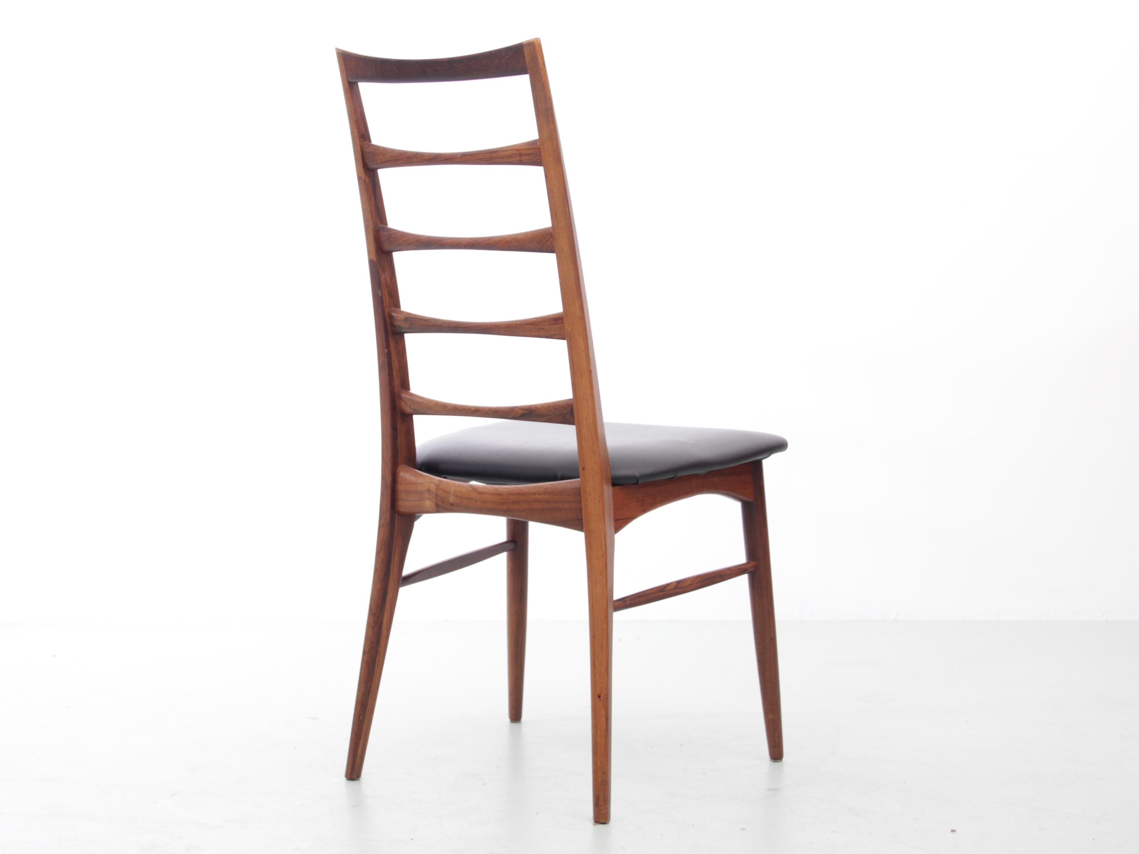 Mid-20th Century Mid-Century Modern Scandinavian Set of 4 Teak Chairs Model Lis by Niels Koefoed For Sale