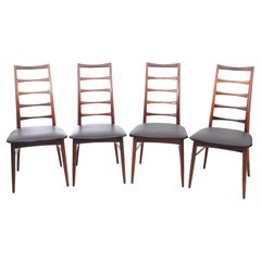 Mid-Century Modern Scandinavian Set of 4 Teak Chairs Model Lis by Niels Koefoed