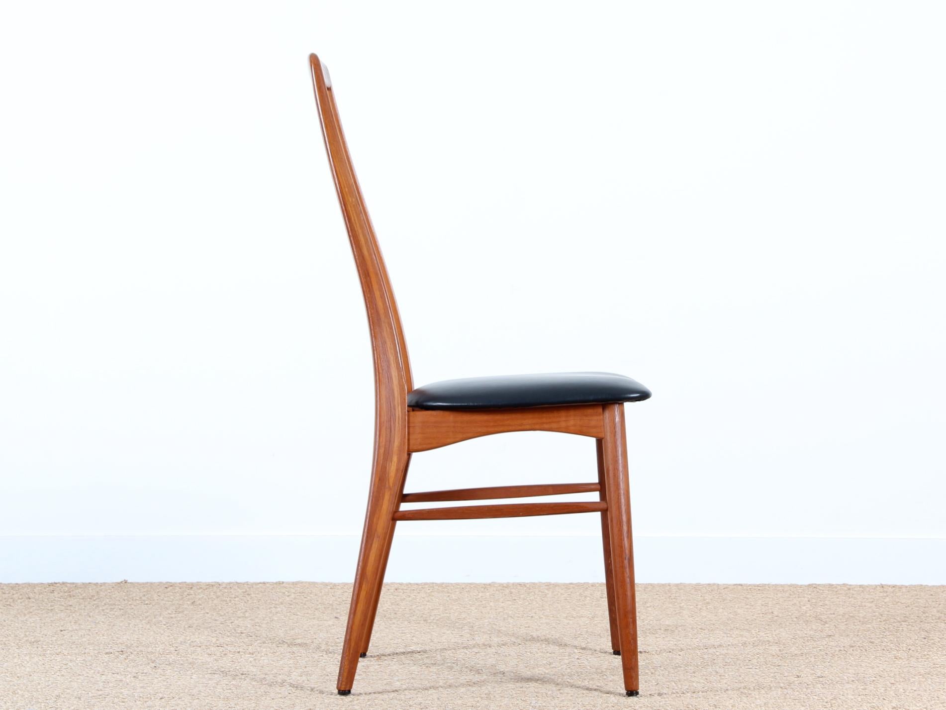 Mid-Century Modern Scandinavian Set of 4 Teak Chairs Modele Eva  by Niels Koefo In Good Condition For Sale In Courbevoie, FR