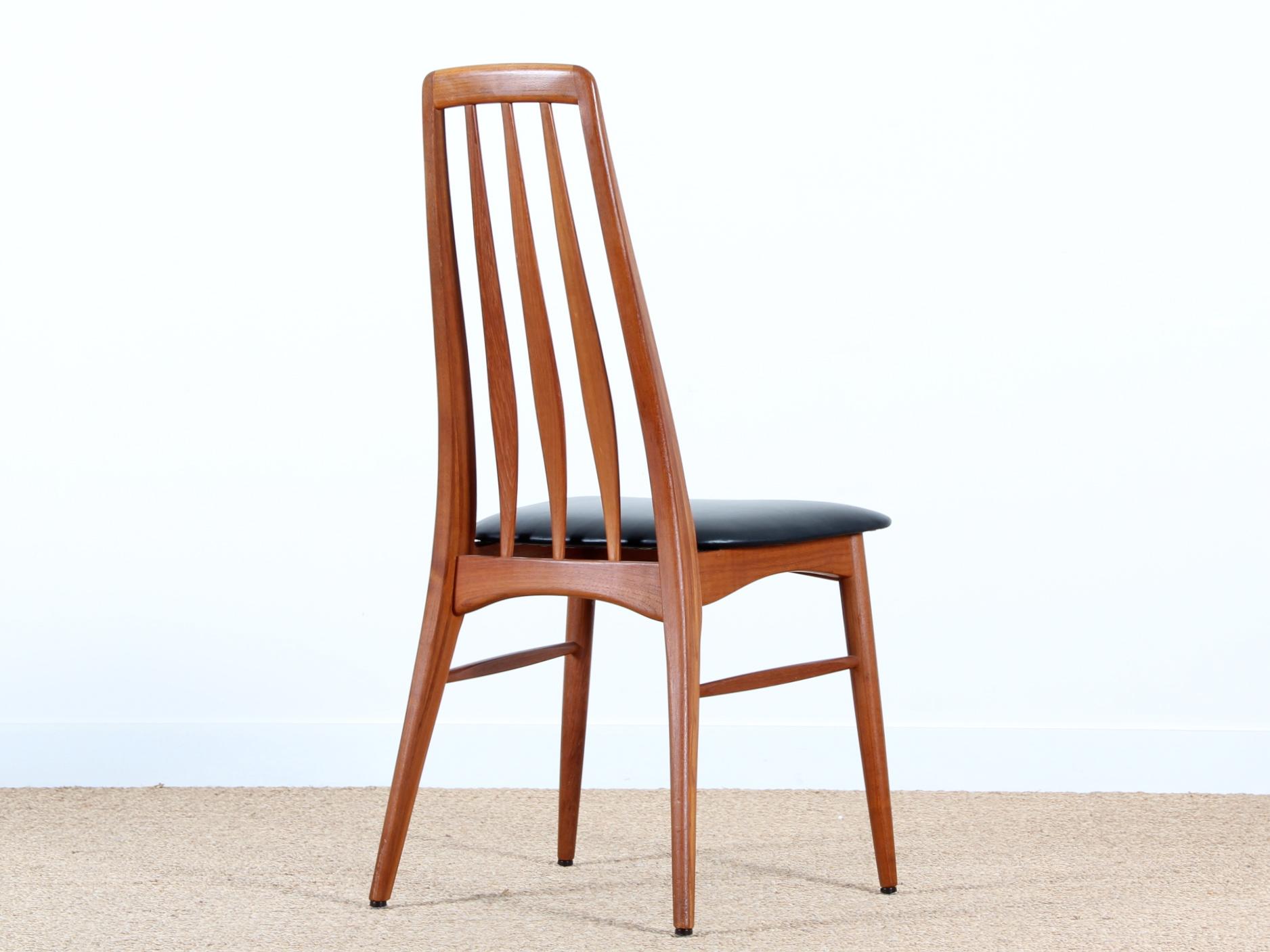 Set di 4 sedie in teak in stile scandinavo moderno di metà secolo Modele Eva  da Niels Koefoed In condizioni buone in vendita a Courbevoie, FR