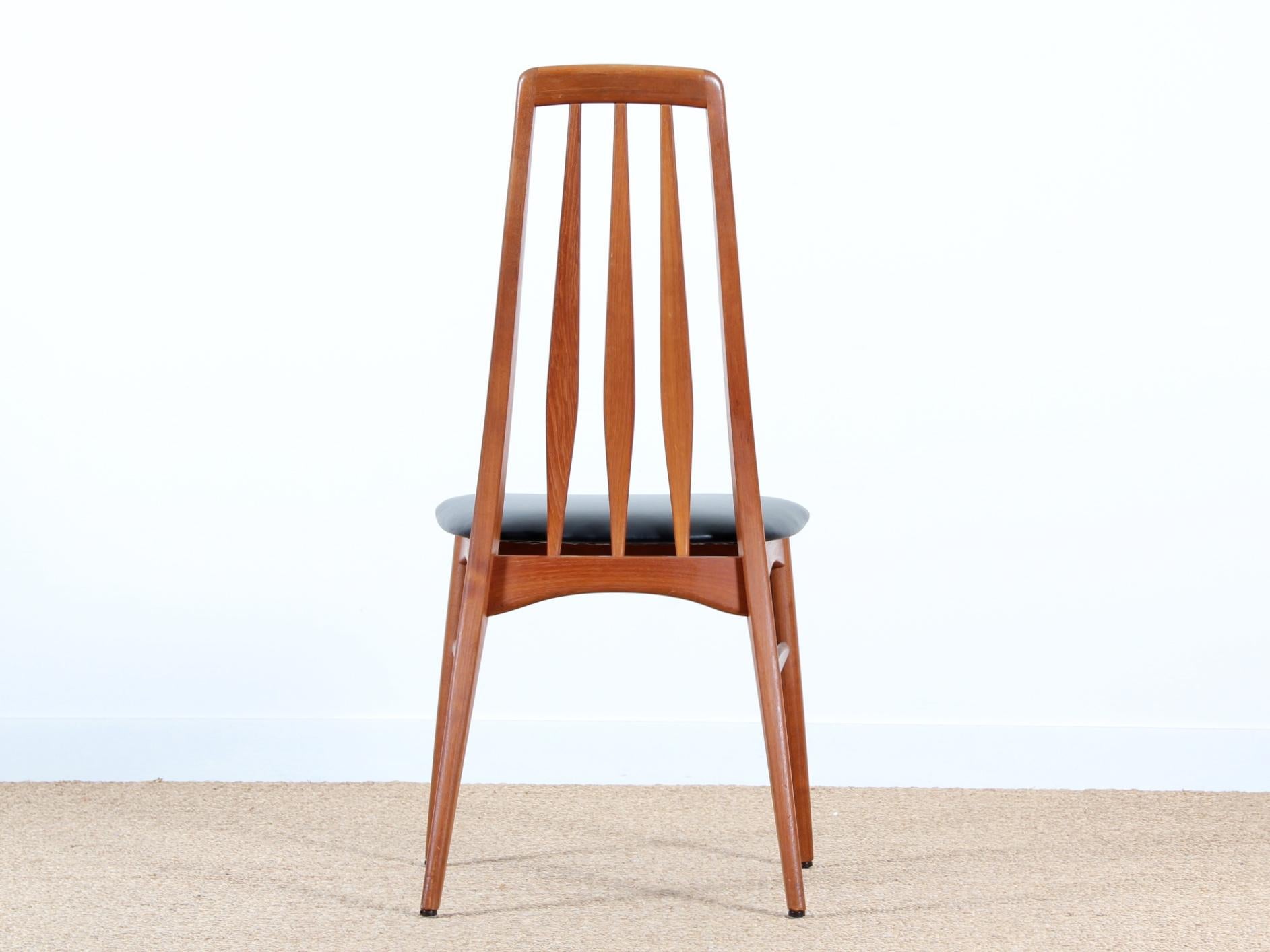Mid-Century Modern Scandinavian Set of 4 Teak Chairs Modele Eva  by Niels Koefo For Sale 1