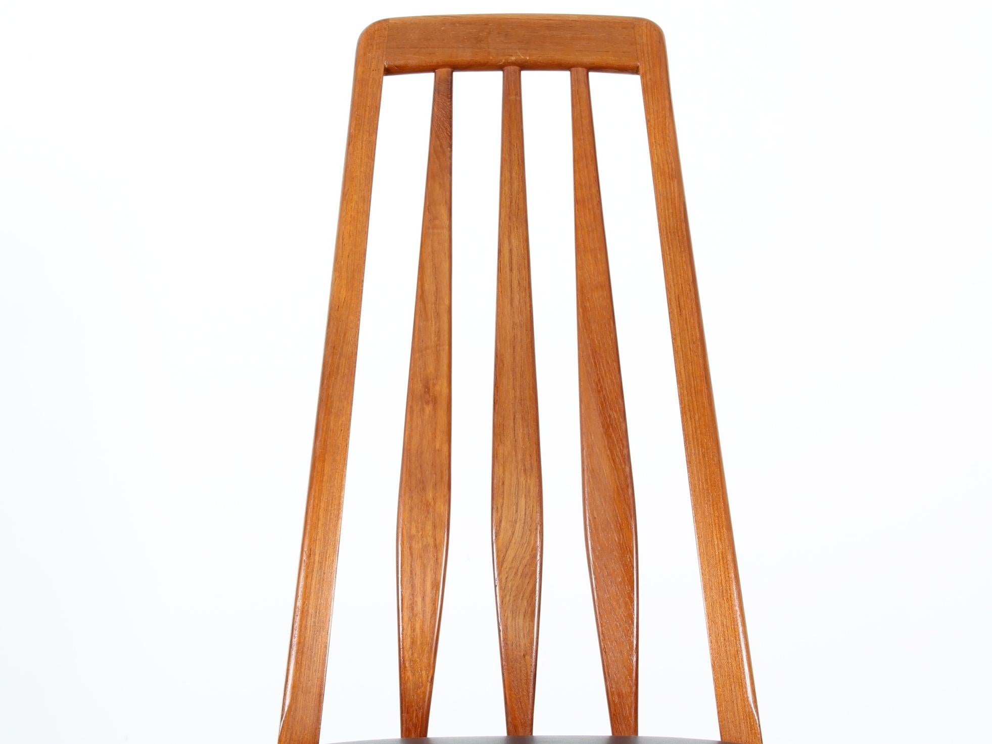 Mid-Century Modern Scandinavian Set of 4 Teak Chairs Modele Eva  by Niels Koefo For Sale 2