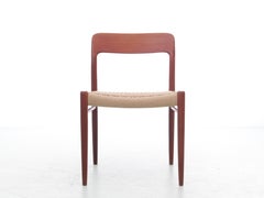 Mid-Century  modern scandinavian set of 4 teak dining chairs model 75