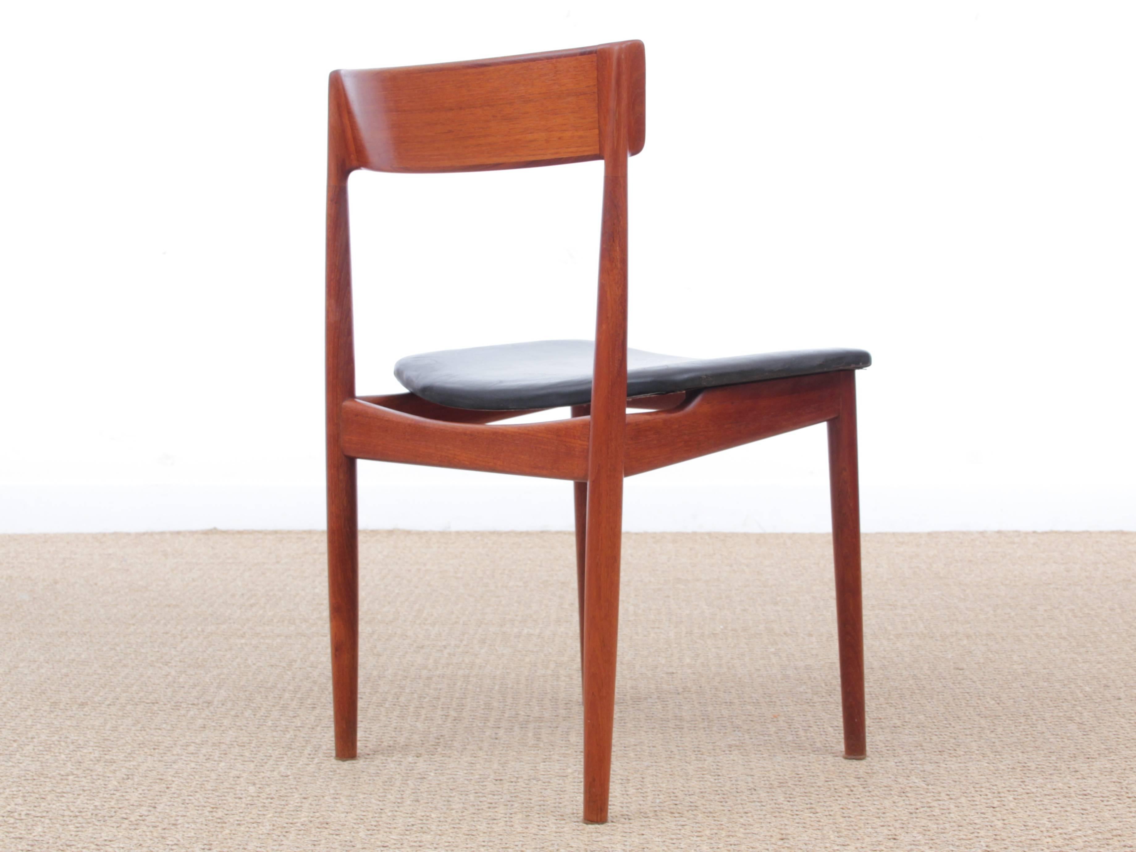 Mid-Century Modern Scandinavian Set of Five Chairs in Teak, Harry Rosengren Hans 3