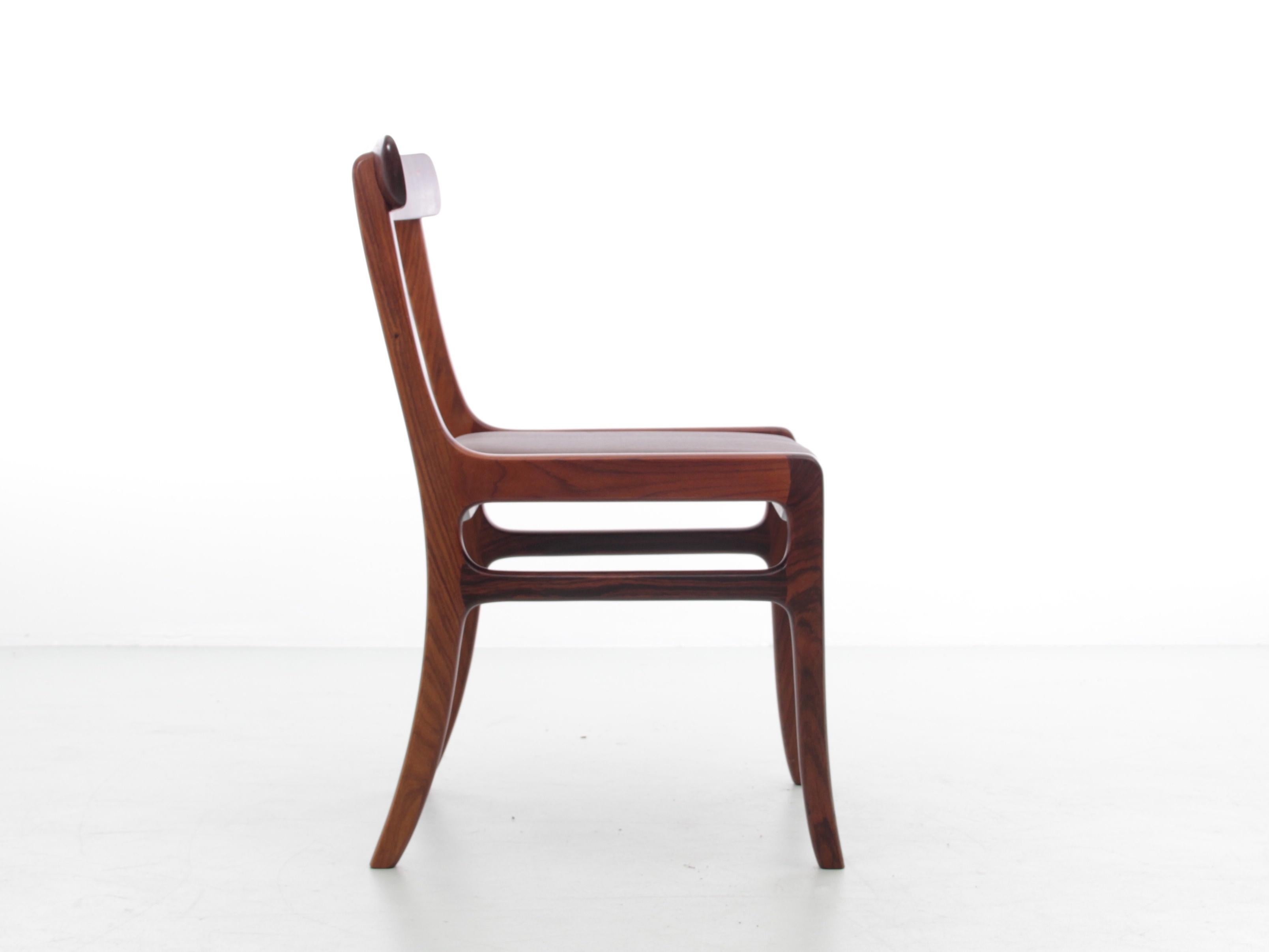Mid-20th Century Mid-Century Modern Scandinavian Set of 6 Chairs and 2 Armchairs in Rosewood