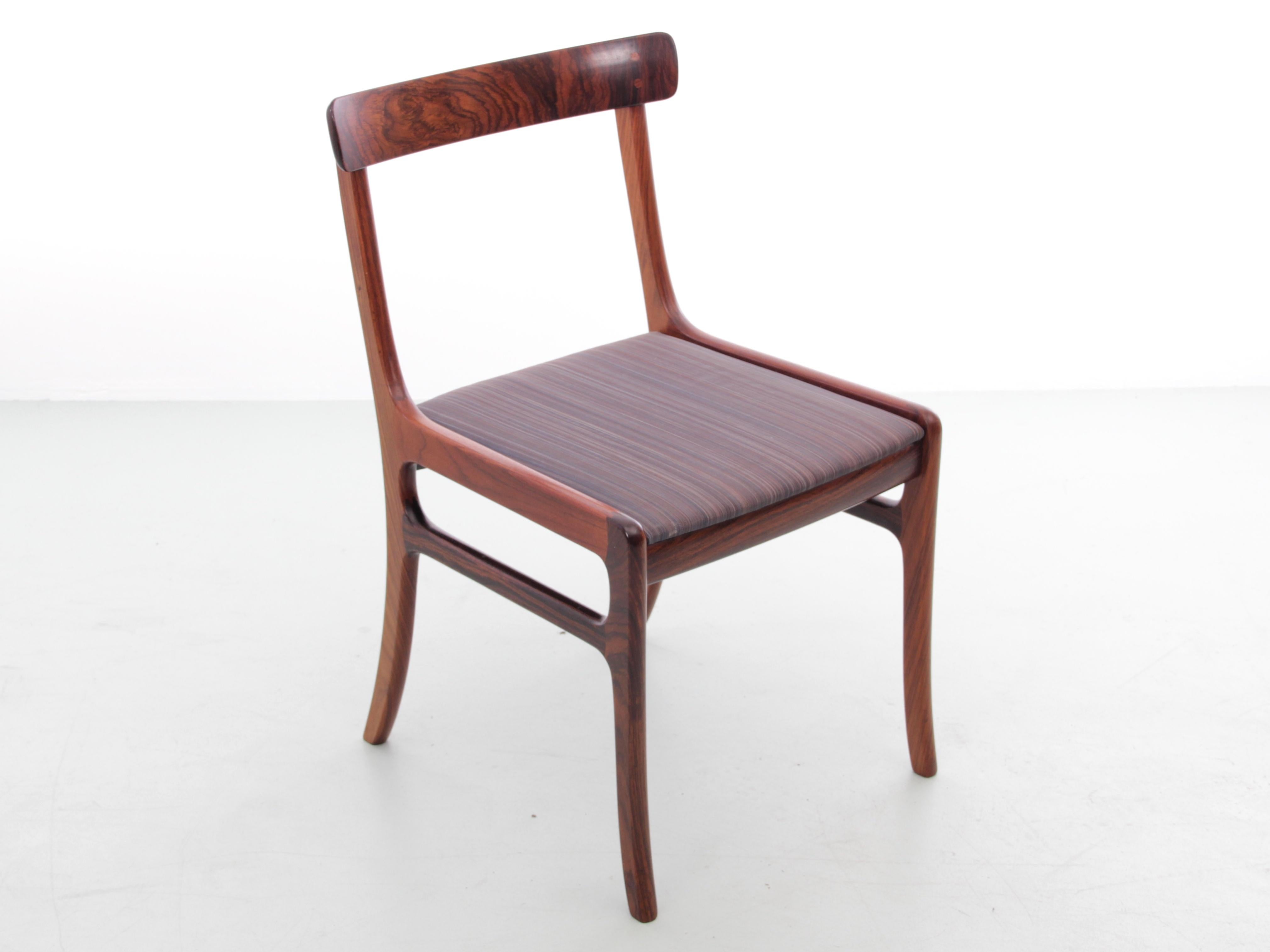 Mid-Century Modern Scandinavian Set of 6 Chairs and 2 Armchairs in Rosewood 2