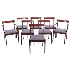 Mid-Century Modern Scandinavian Set of 6 Chairs and 2 Armchairs in Rosewood