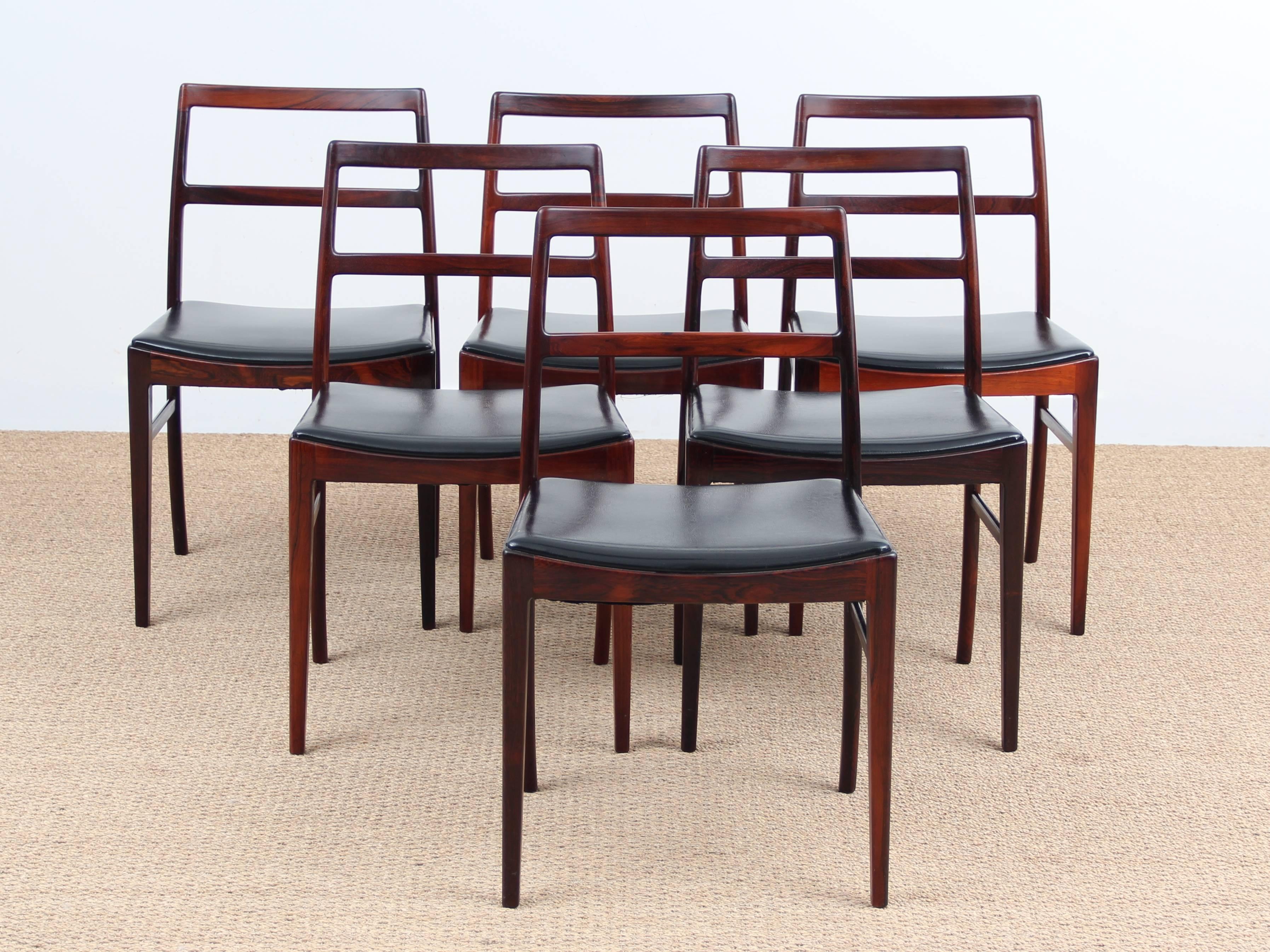 Mid-Century Modern Scandinavian Set of Six Chairs by Arne Vodder Model 430 7