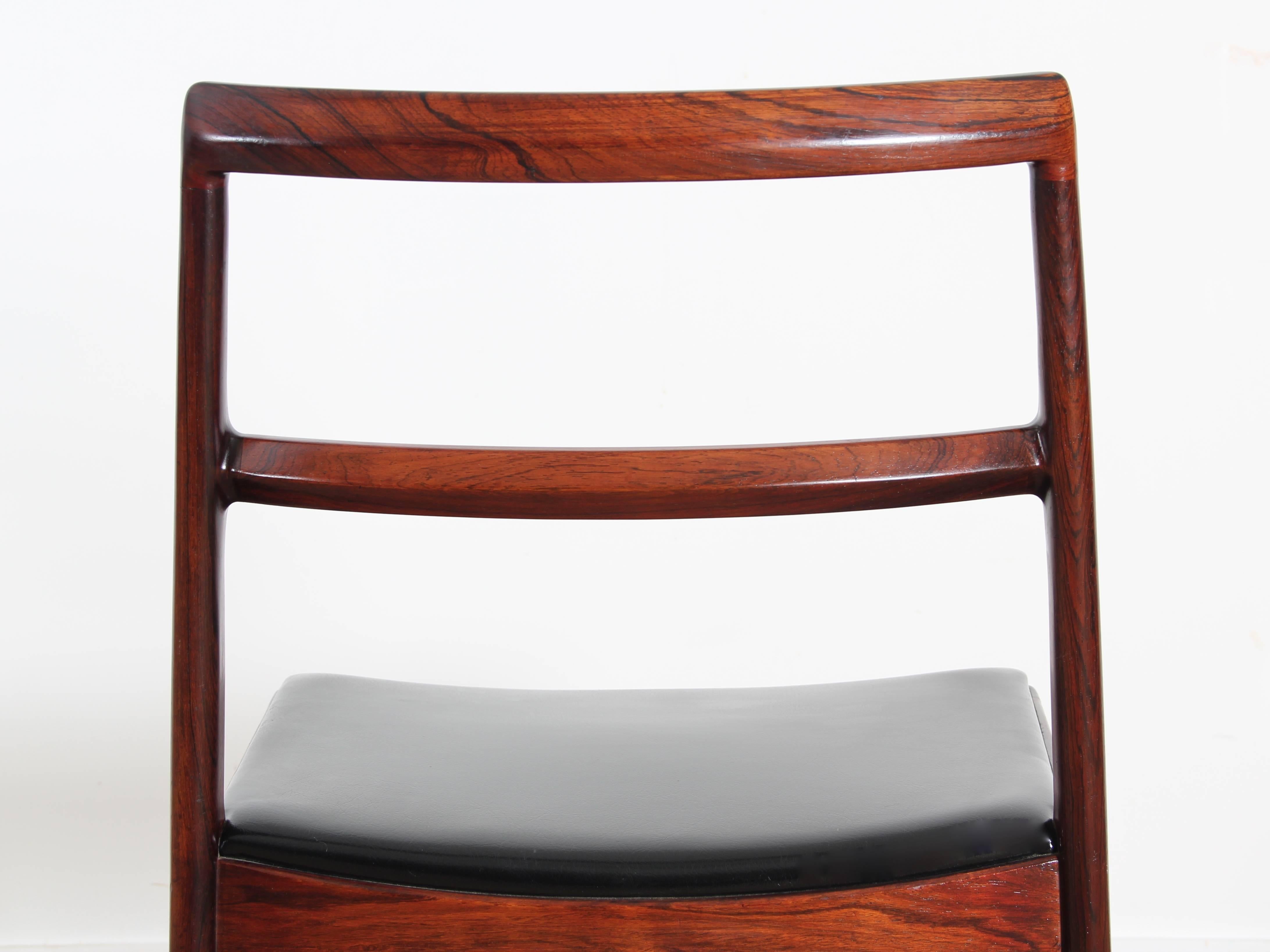 Rosewood Mid-Century Modern Scandinavian Set of Six Chairs by Arne Vodder Model 430