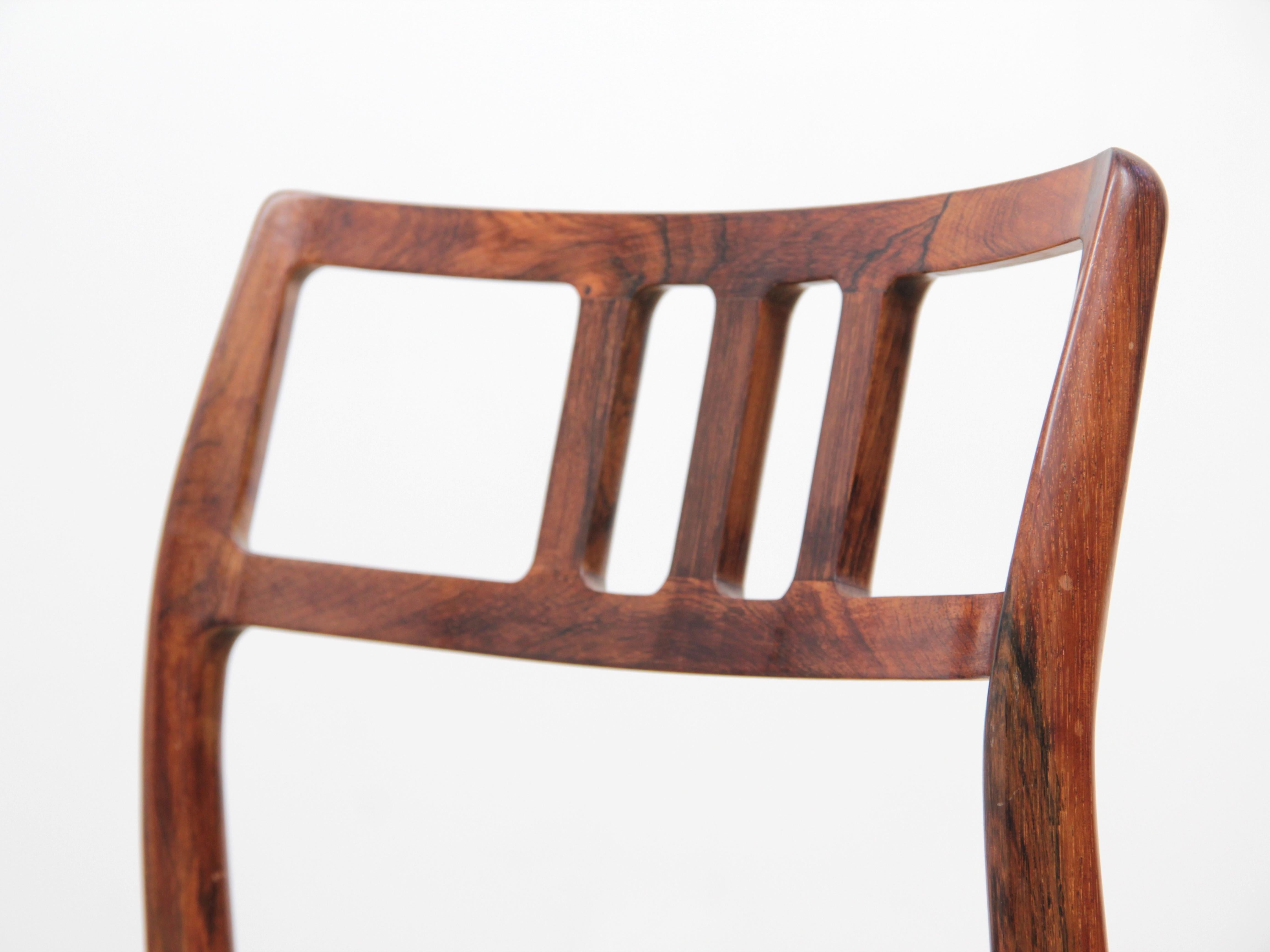 Mid-Century Modern Scandinavian Set of 6 Chairs by Niel Møller in Rosewood 7