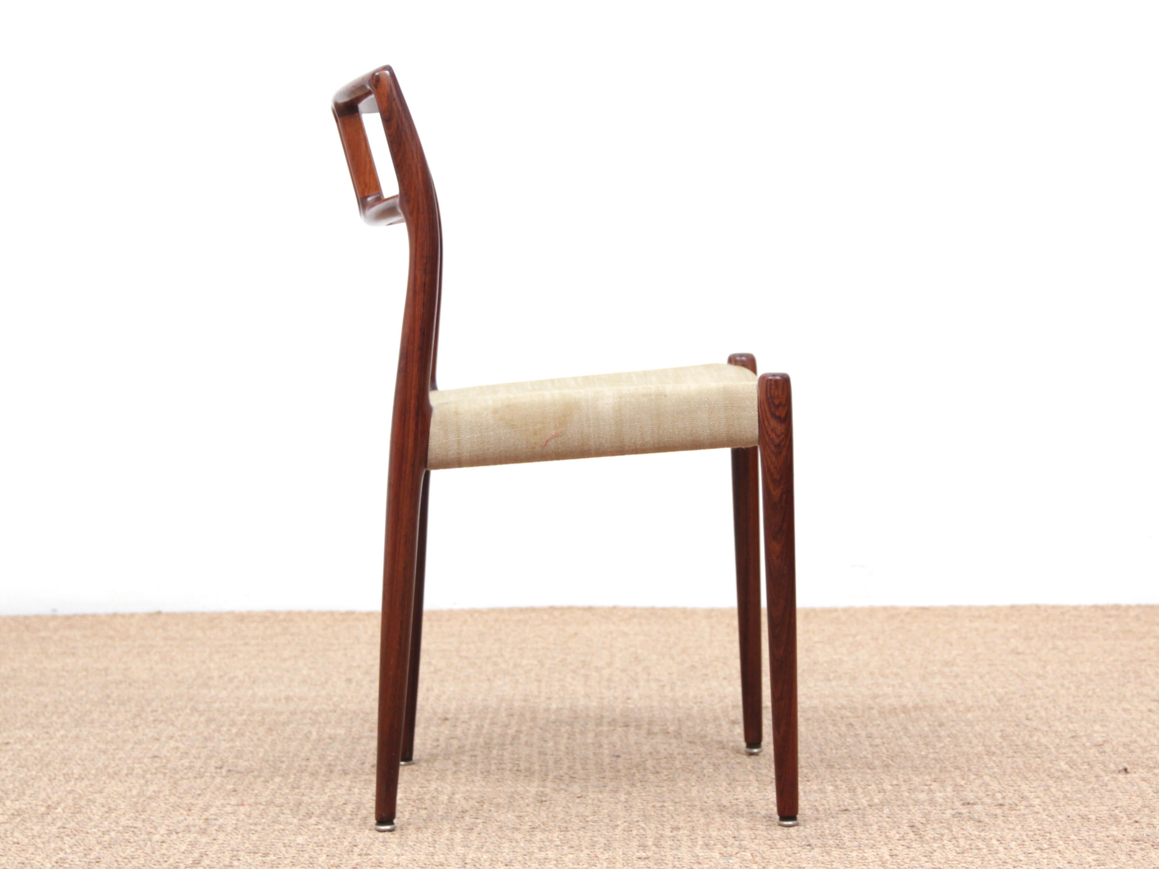 Mid-20th Century Mid-Century Modern Scandinavian Set of 6 Chairs by Niel Møller in Rosewood