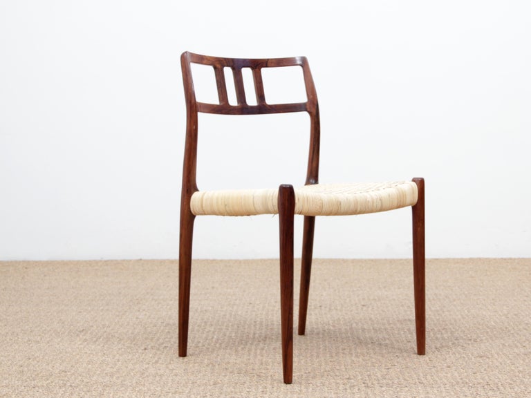 Mid-20th Century Mid-Century Modern Scandinavian Set of 6 Chairs by Niel Møller in Rosewood For Sale