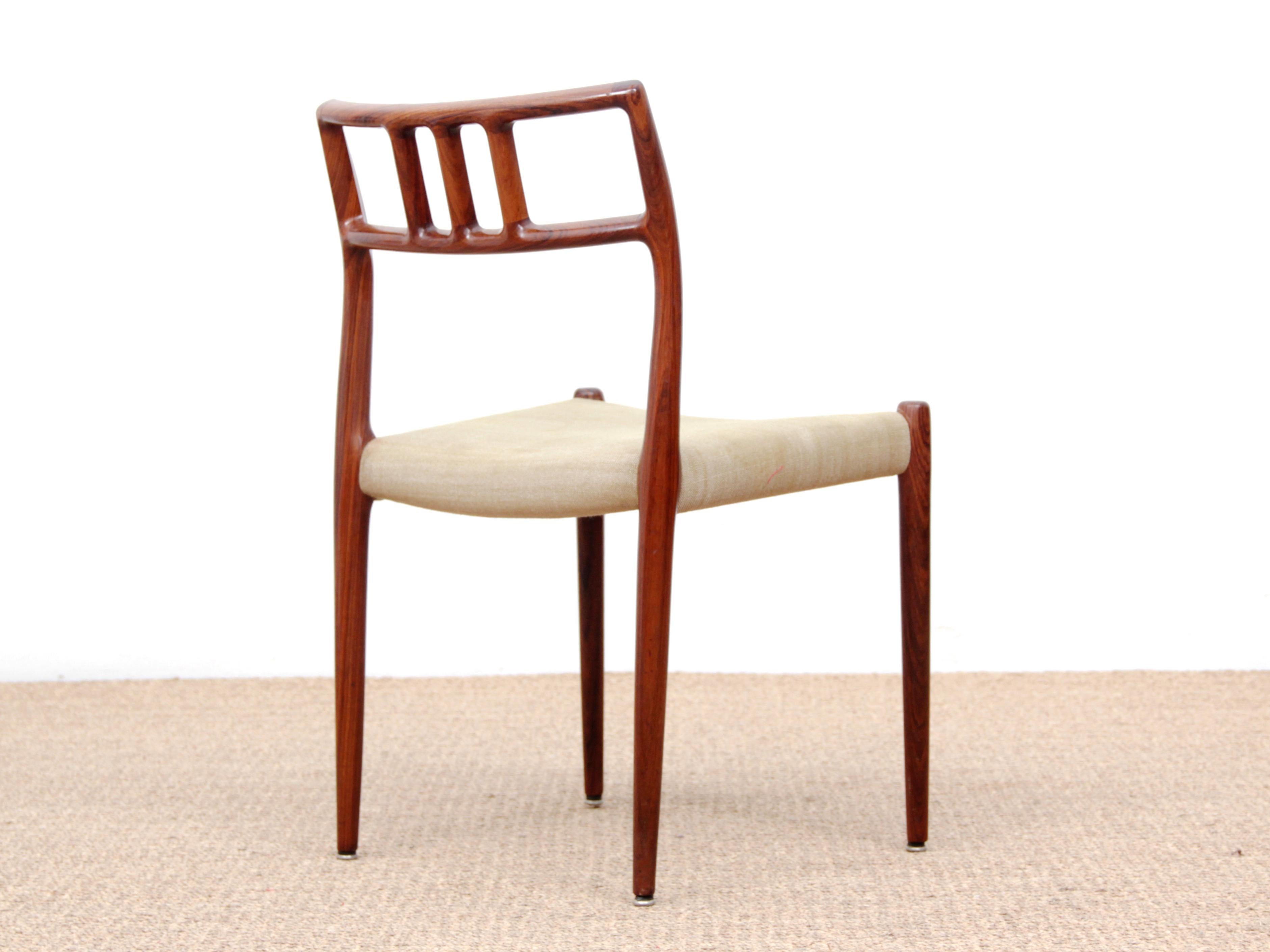 Mid-Century Modern Scandinavian Set of 6 Chairs by Niel Møller in Rosewood 1