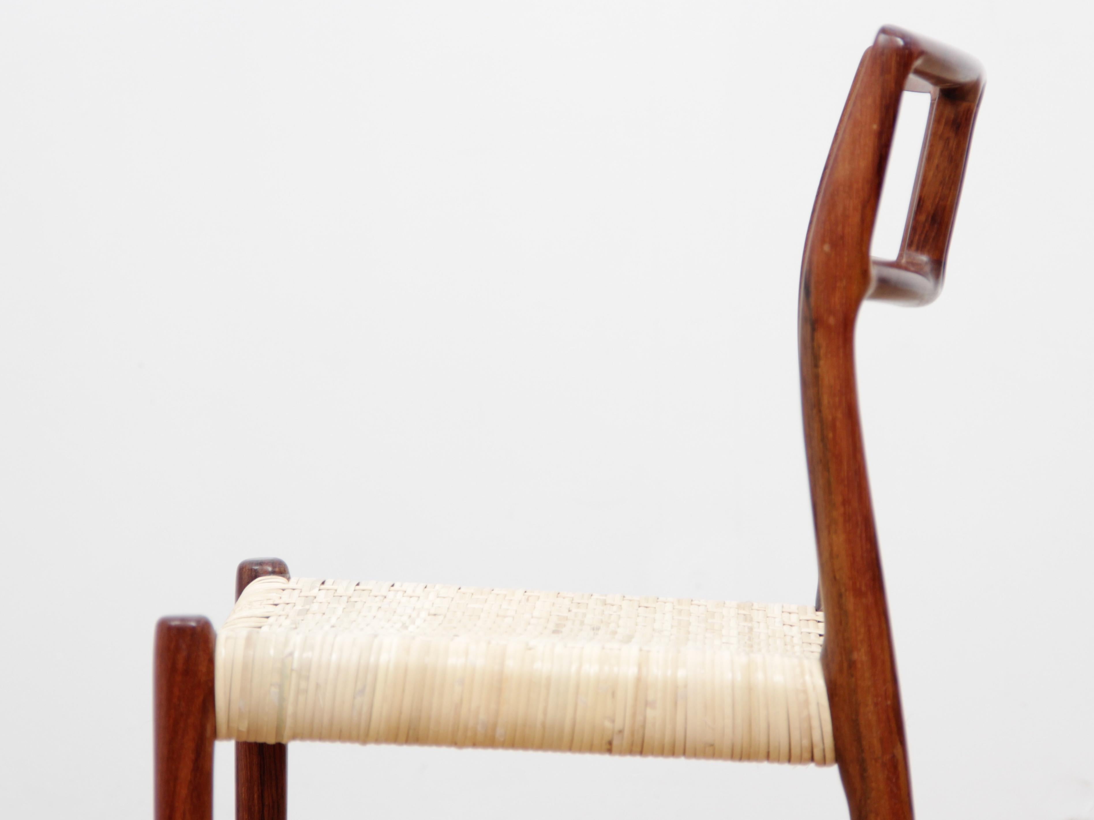 Mid-Century Modern Scandinavian Set of 6 Chairs by Niel Møller in Rosewood 5