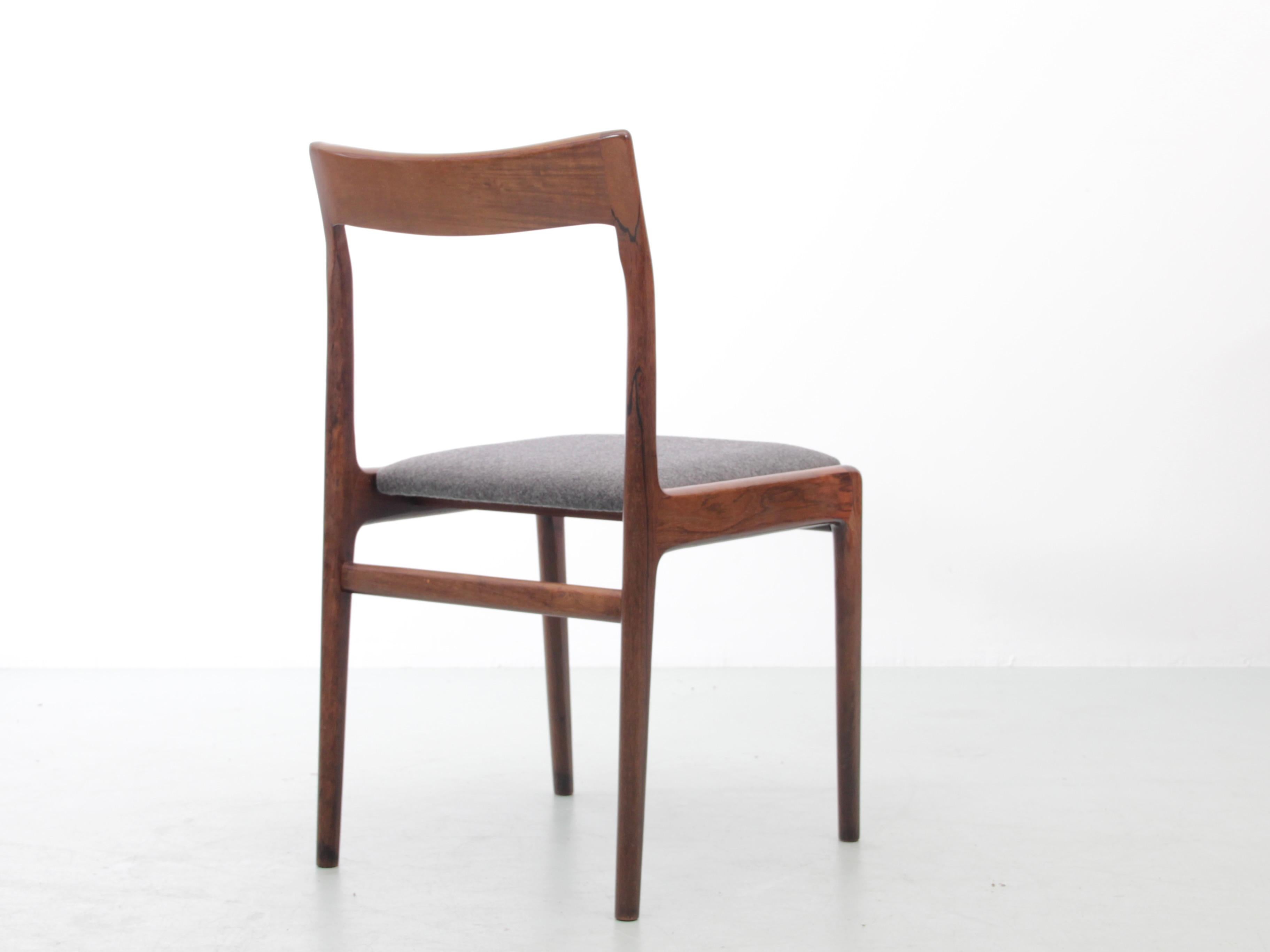 Scandinavian Modern Mid-Century Modern Scandinavian Set of 6 Chairs in Rosewood For Sale