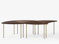 Mid-Century Modern Scandinavian Set of 6 Pinwheel HM7 Coffee or Side Tables