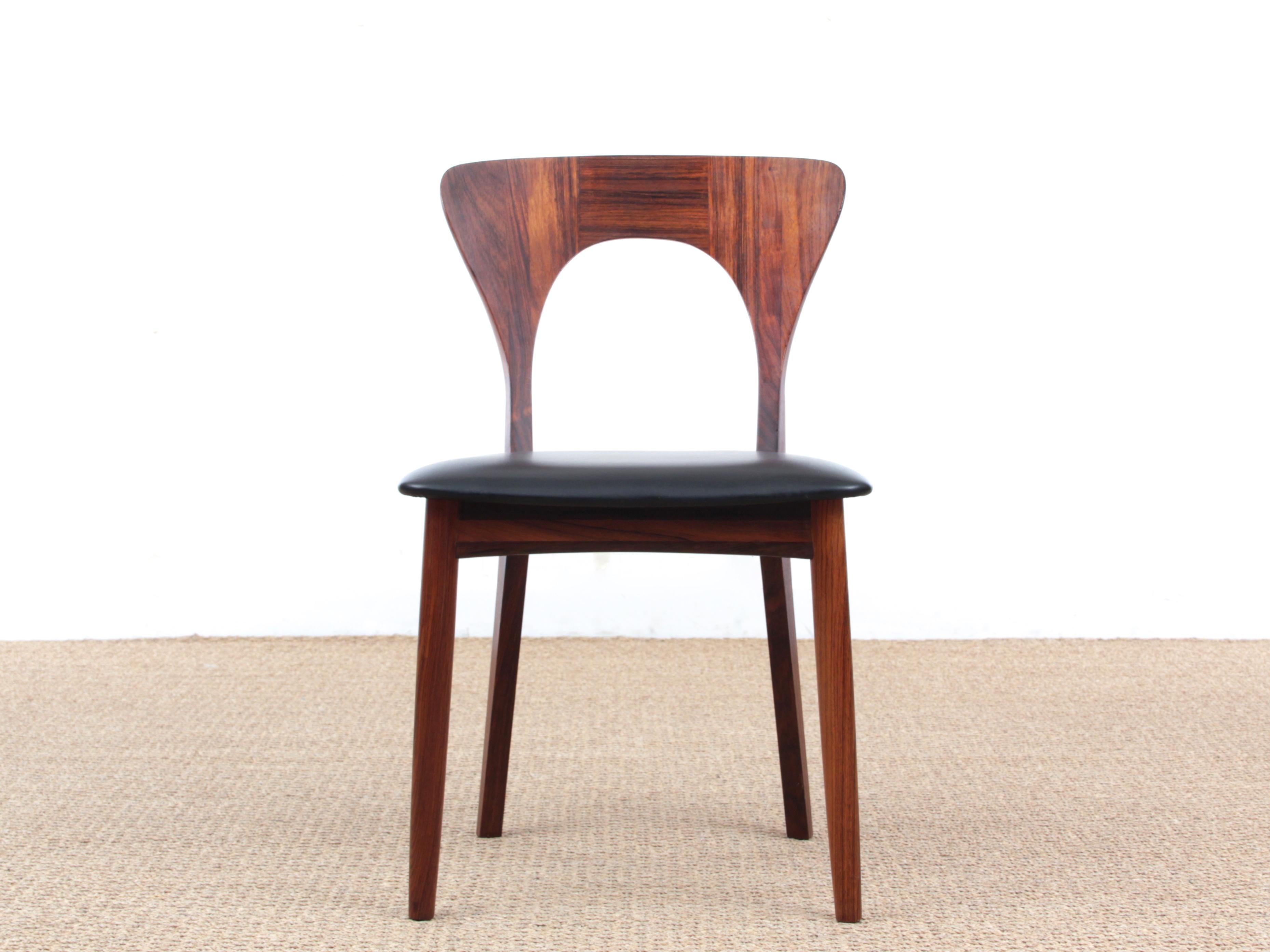 Set di sedie da pranzo scandinave di metà secolo in palissandro modello 