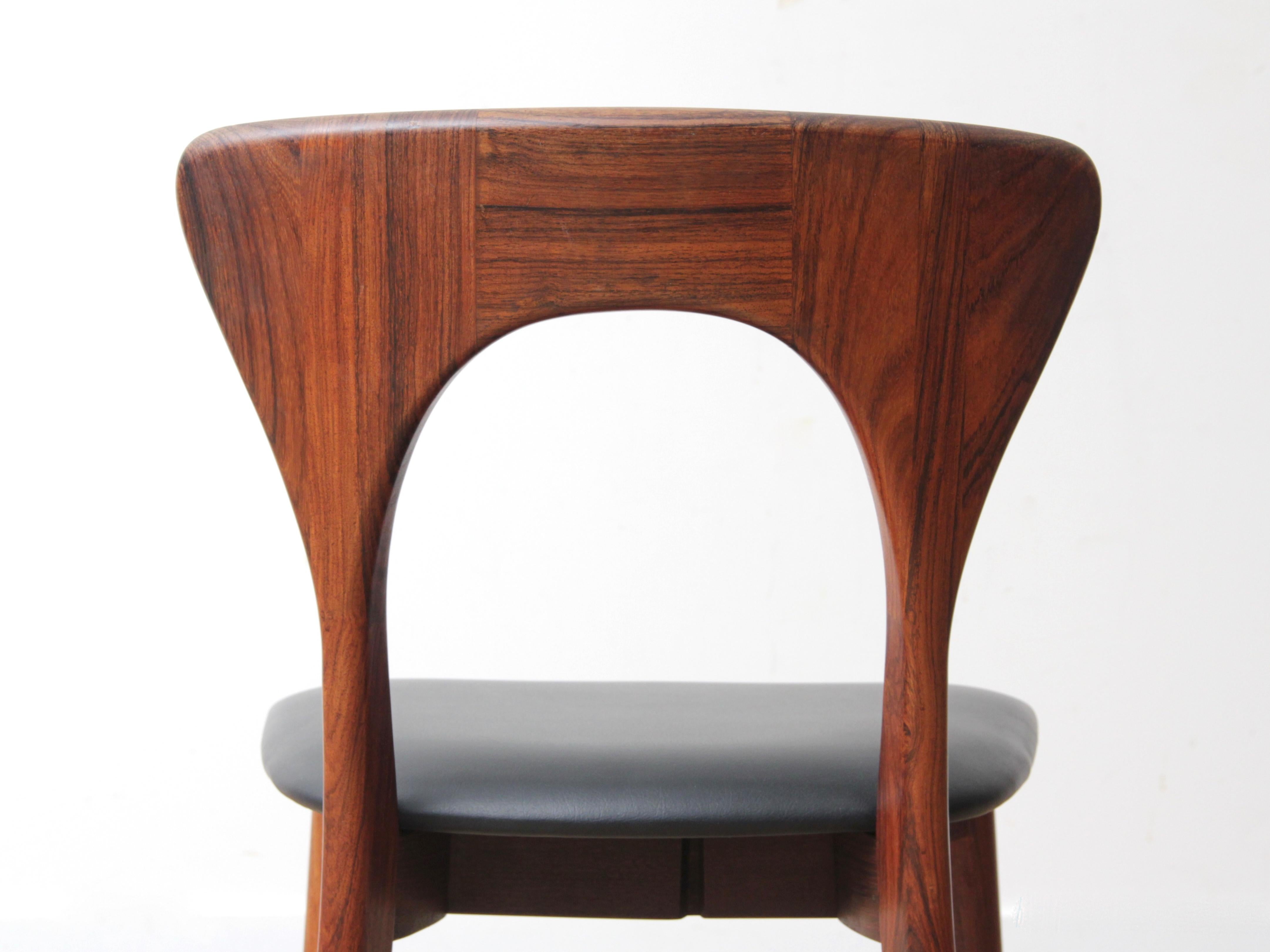 Ensemble de chaises de salle à manger scandinave moderne du milieu du siècle en bois de rose en vente 3