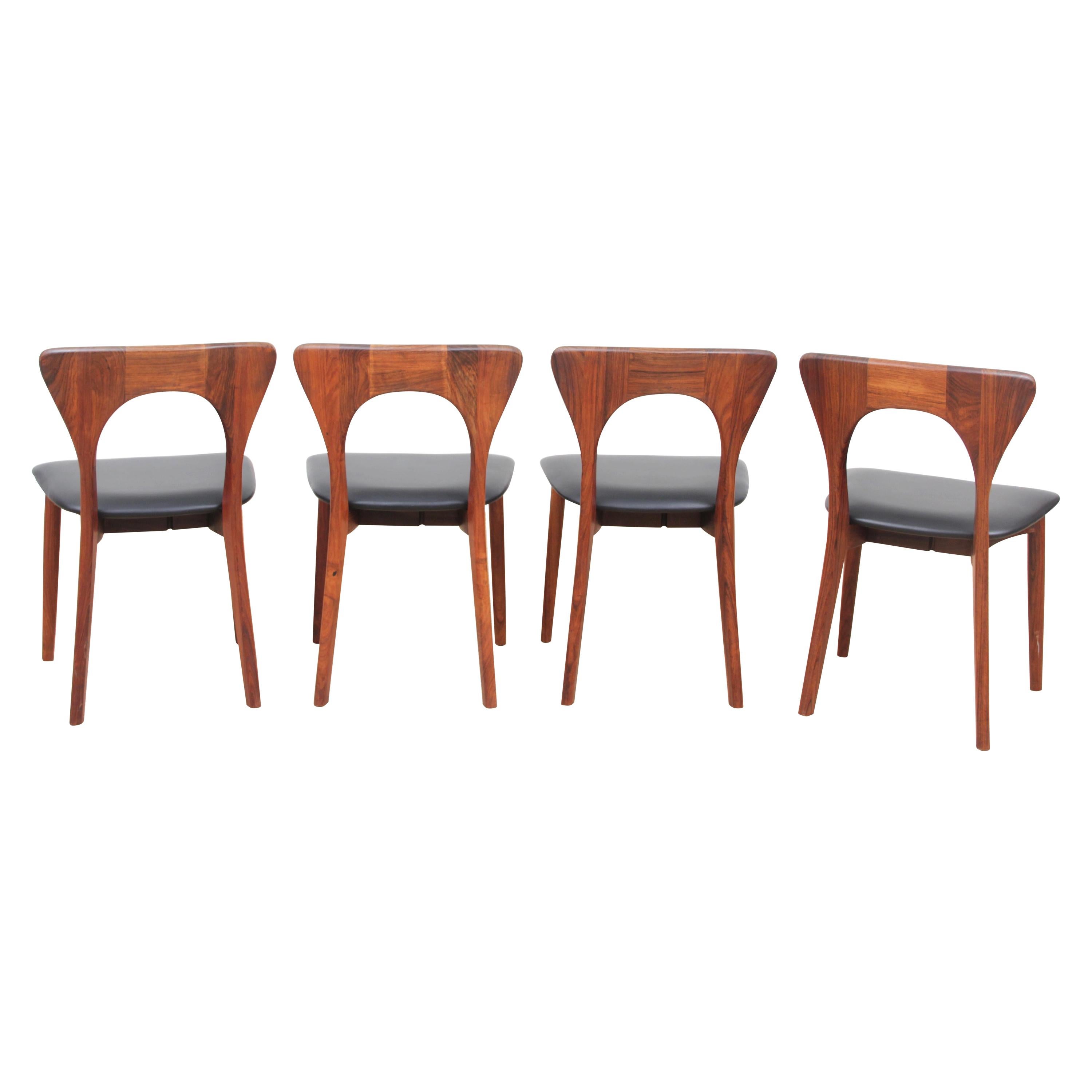 Mid-Century Modern Scandinavian Set of Dining Chairs in Rosewood For Sale