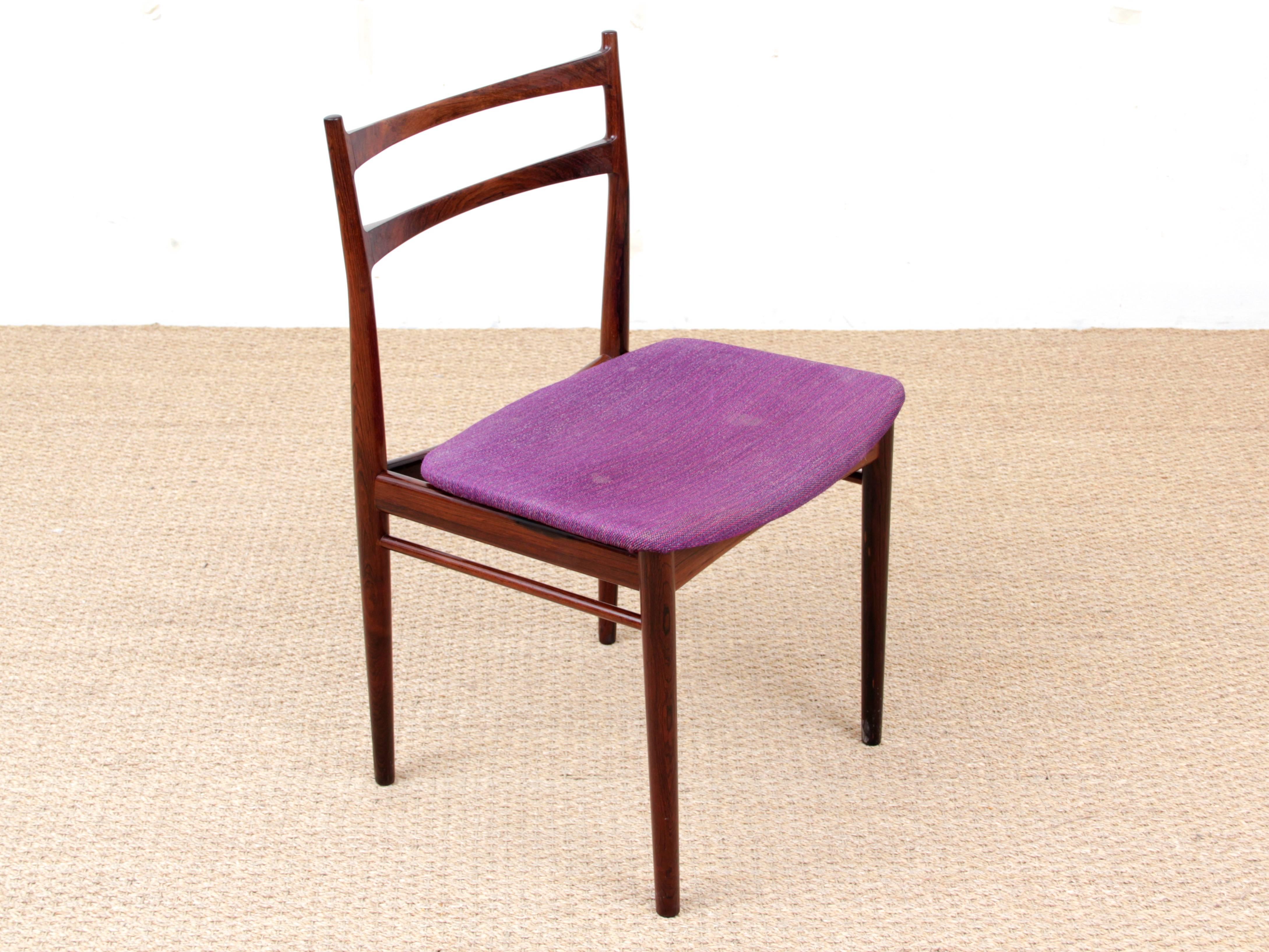 Mid-Century Modern Scandinavian Set of Six Chairs by H. Rosengren Hansen 2