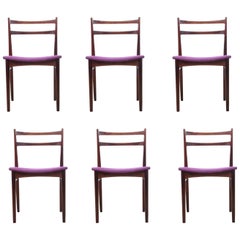 Mid-Century Modern Scandinavian Set of Six Chairs by H. Rosengren Hansen