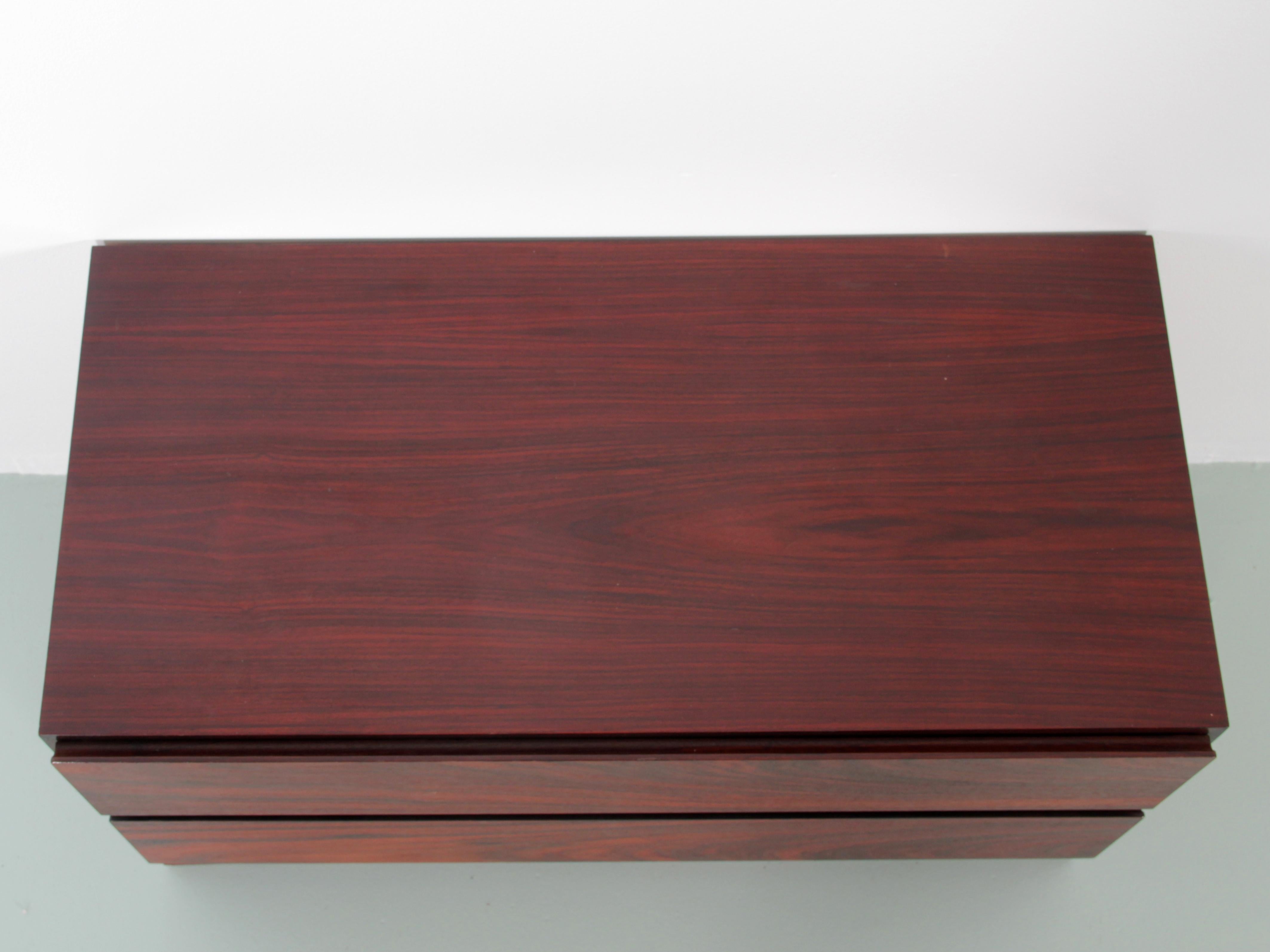 Teak Mid-Century Modern Scandinavian Small Chest of Drawers in Rosewood by Iversen