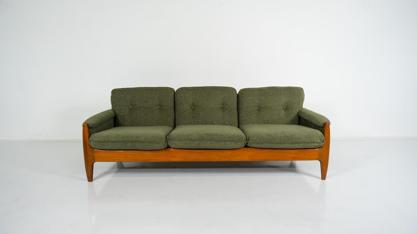 Fabric Mid-Century Modern Scandinavian Sofa, 1960s - New Upholstery For Sale