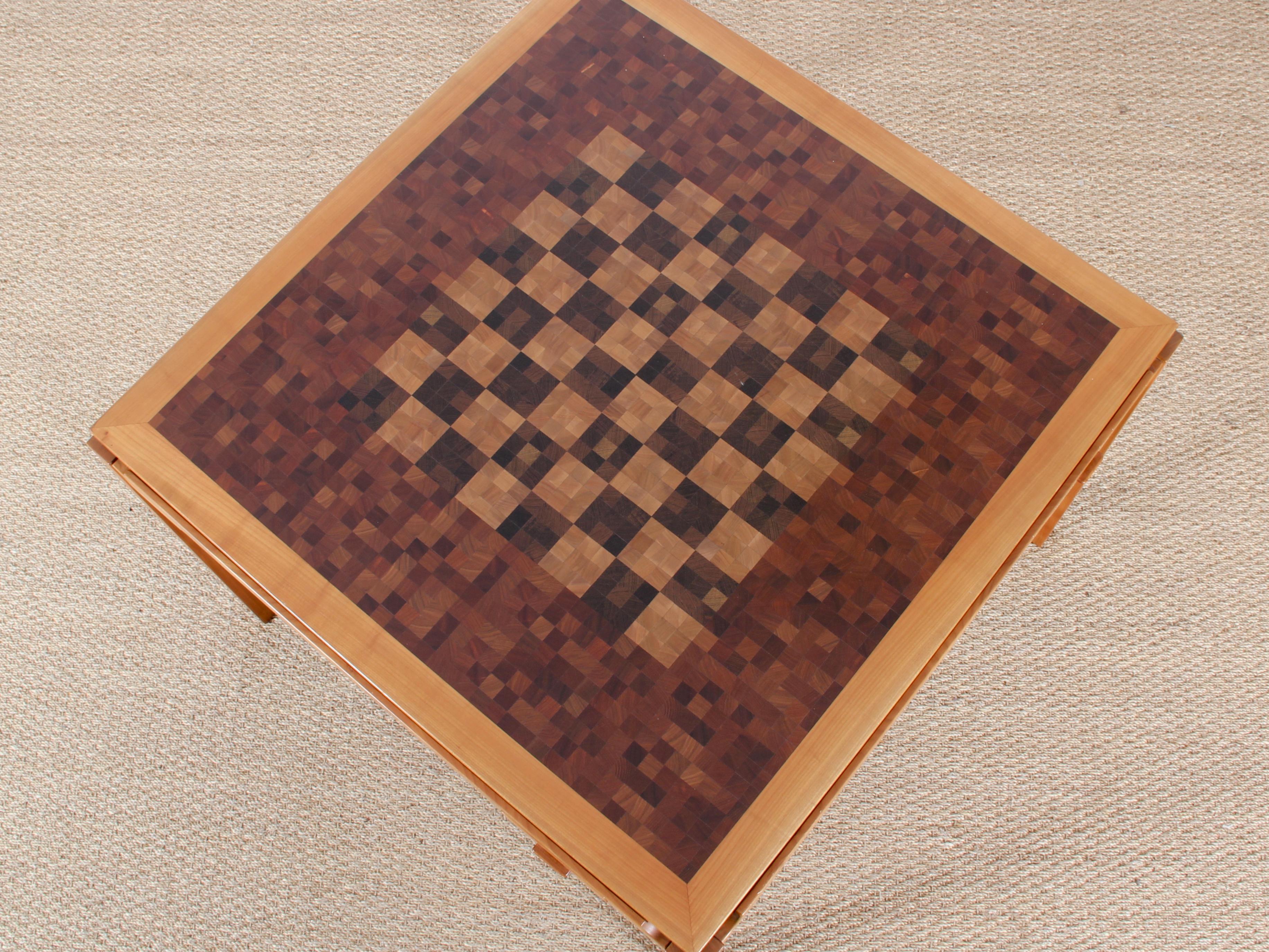 Mid-Century Modern Scandinavian Square Game Table by Gorm Lindum Et Rolf Middel 5