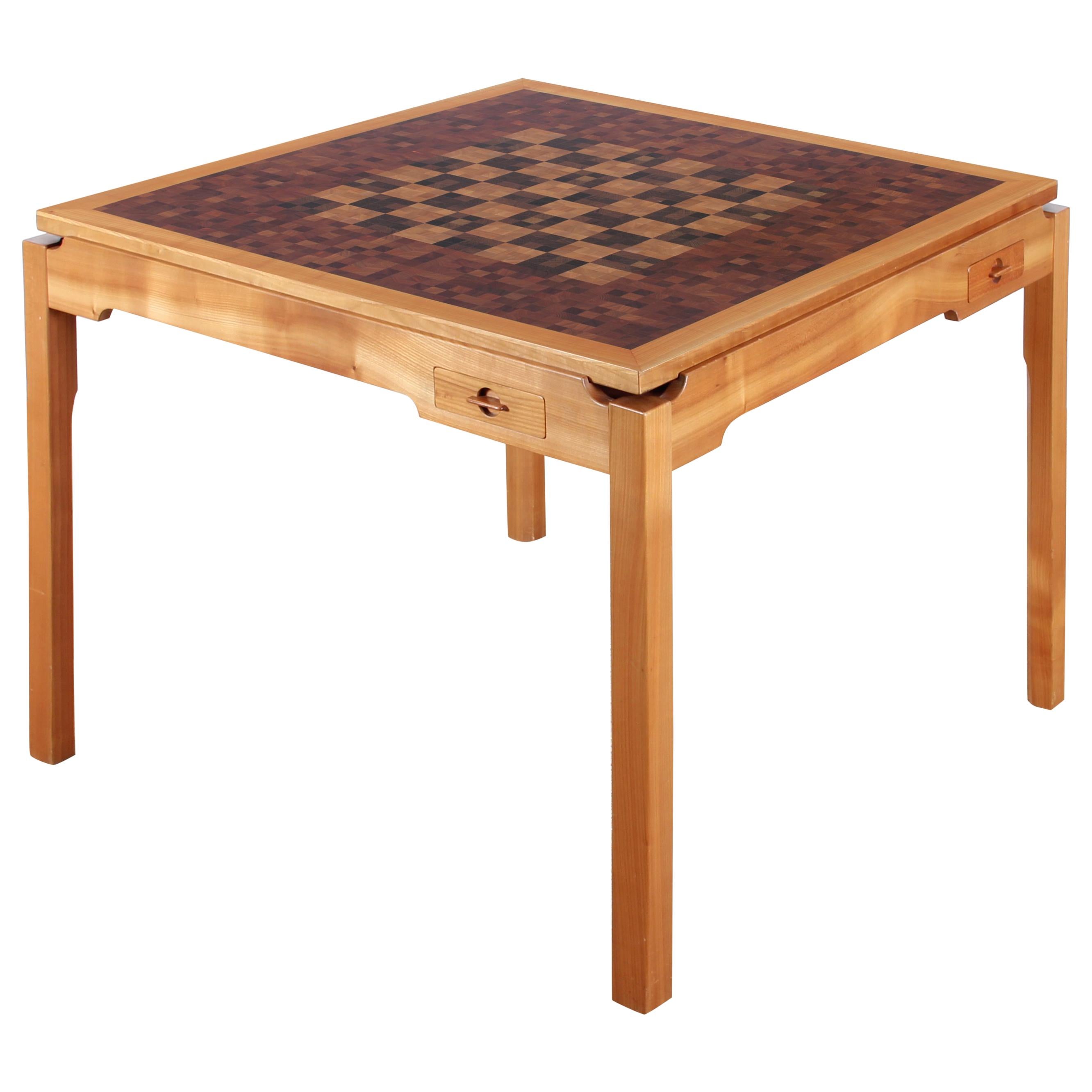 Mid-Century Modern Scandinavian Square Game Table by Gorm Lindum Et Rolf Middel