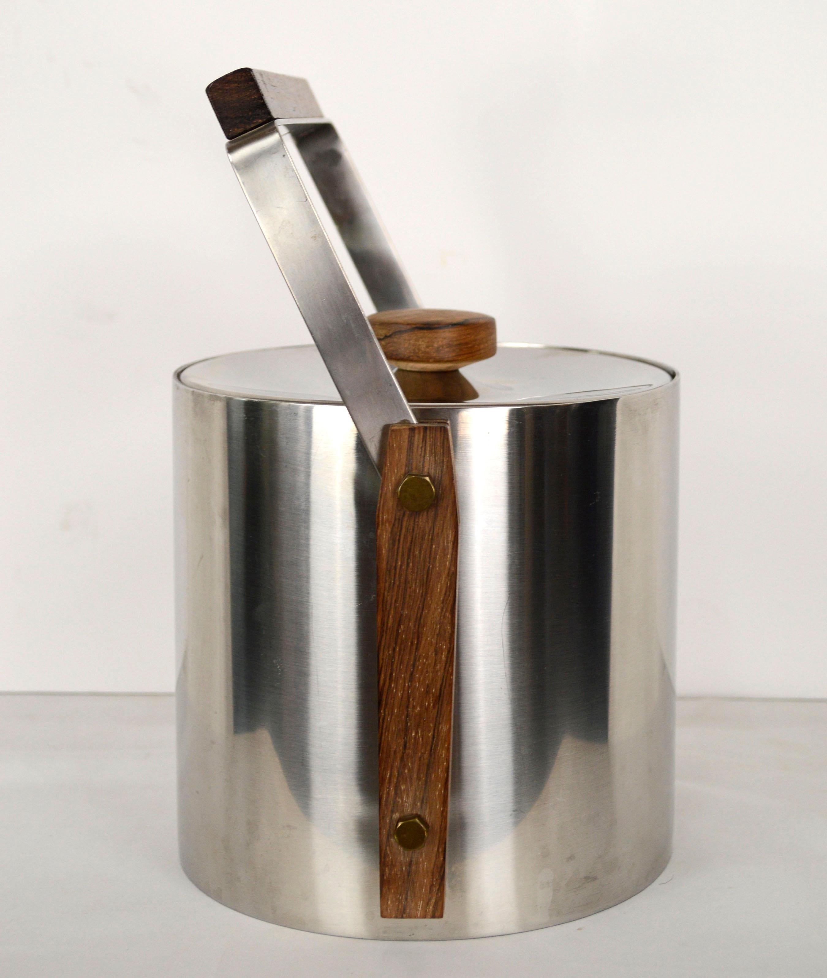 Mid-Century Modern Mid Century Modern Scandinavian Stainless Steel Ice Bucket, Cultura Sweden