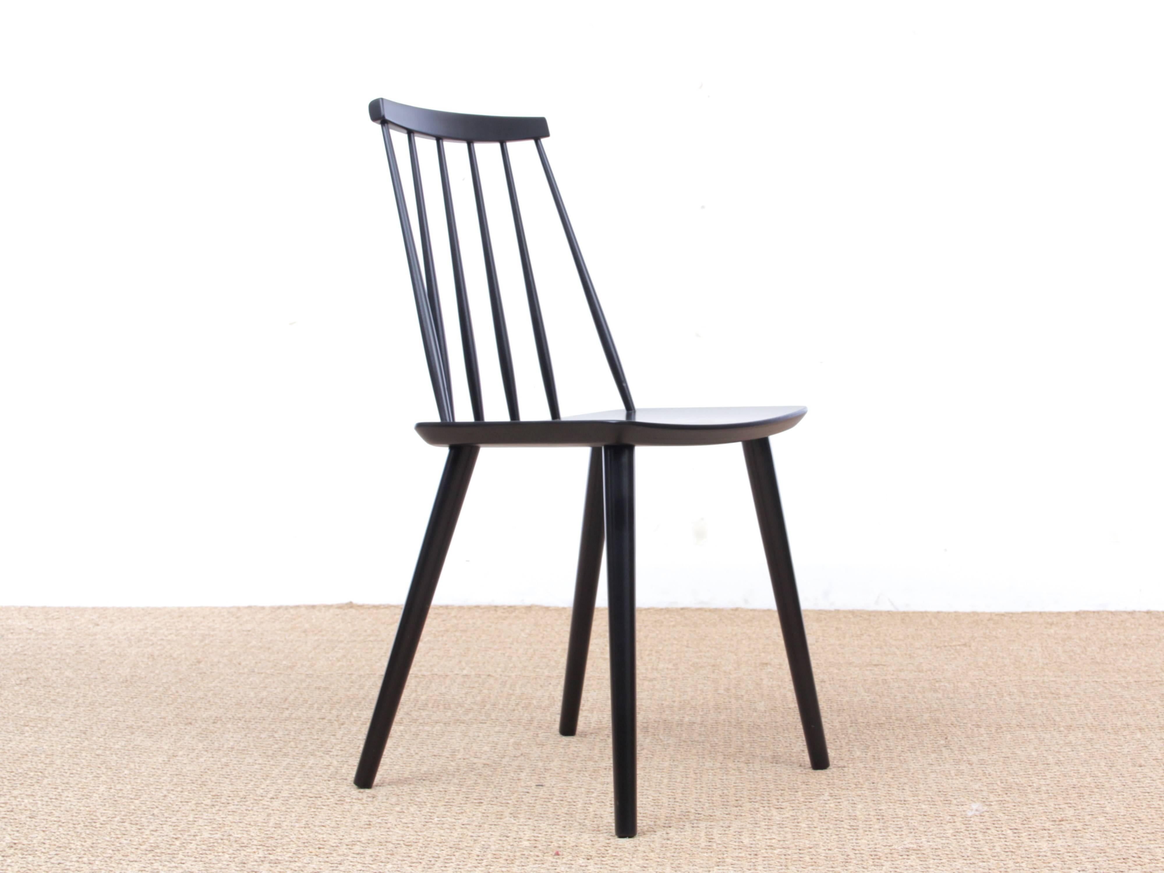 Mid-Century Modern Scandinavian Stick Back chair by Thomas Harlev, black stain beech. New edition.
Architect Thomas Harlev belonged to a group of Danish furniture designers, who designed exclusive and functional quality furniture for the “people”