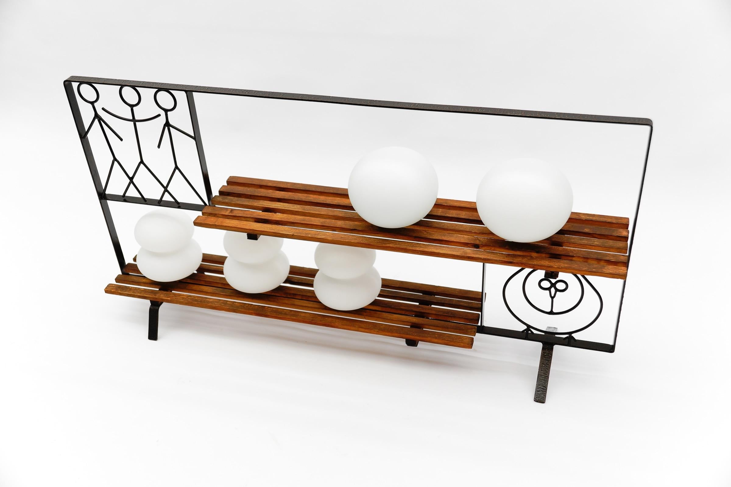 Mid-Century Modern Scandinavian String and Wood Étagère / Flower Stand, 1960s For Sale 3