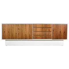 Mid-Century Modern Scandinavian Style Credenza Buffet Two Toned with White Case