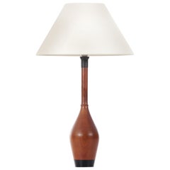 Mid-Century Modern Scandinavian Table Lamp in Solid Teak