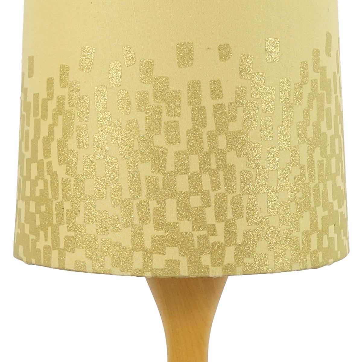 20th Century Mid-Century Modern Scandinavian Table Lamp with Stylized Yellow-Gold Shade For Sale