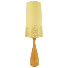 Mid-Century Modern Scandinavian Table Lamp with Stylized Yellow-Gold Shade