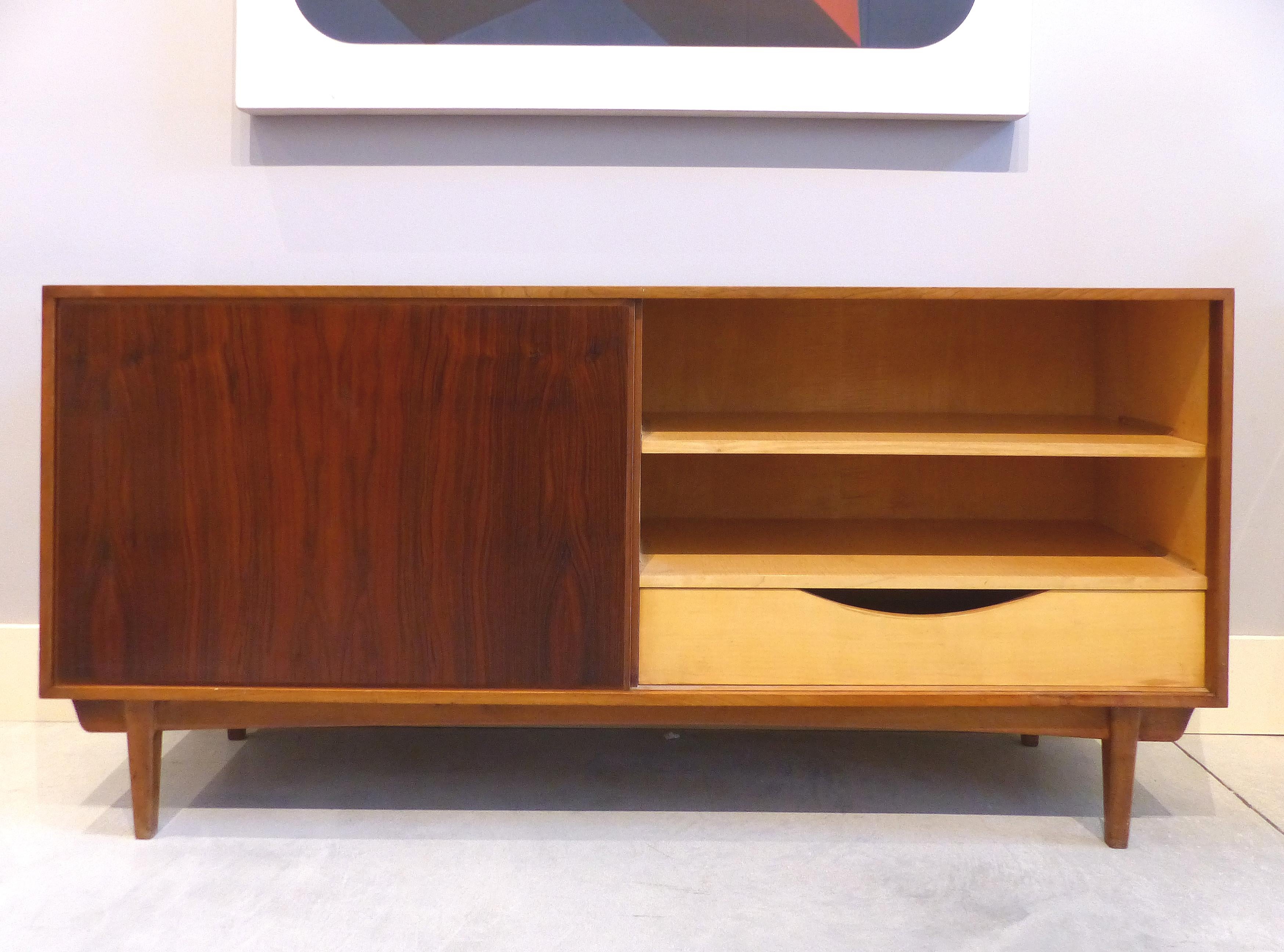 20th Century Mid-Century Modern Scandinavian Teak and Rosewood Credenza