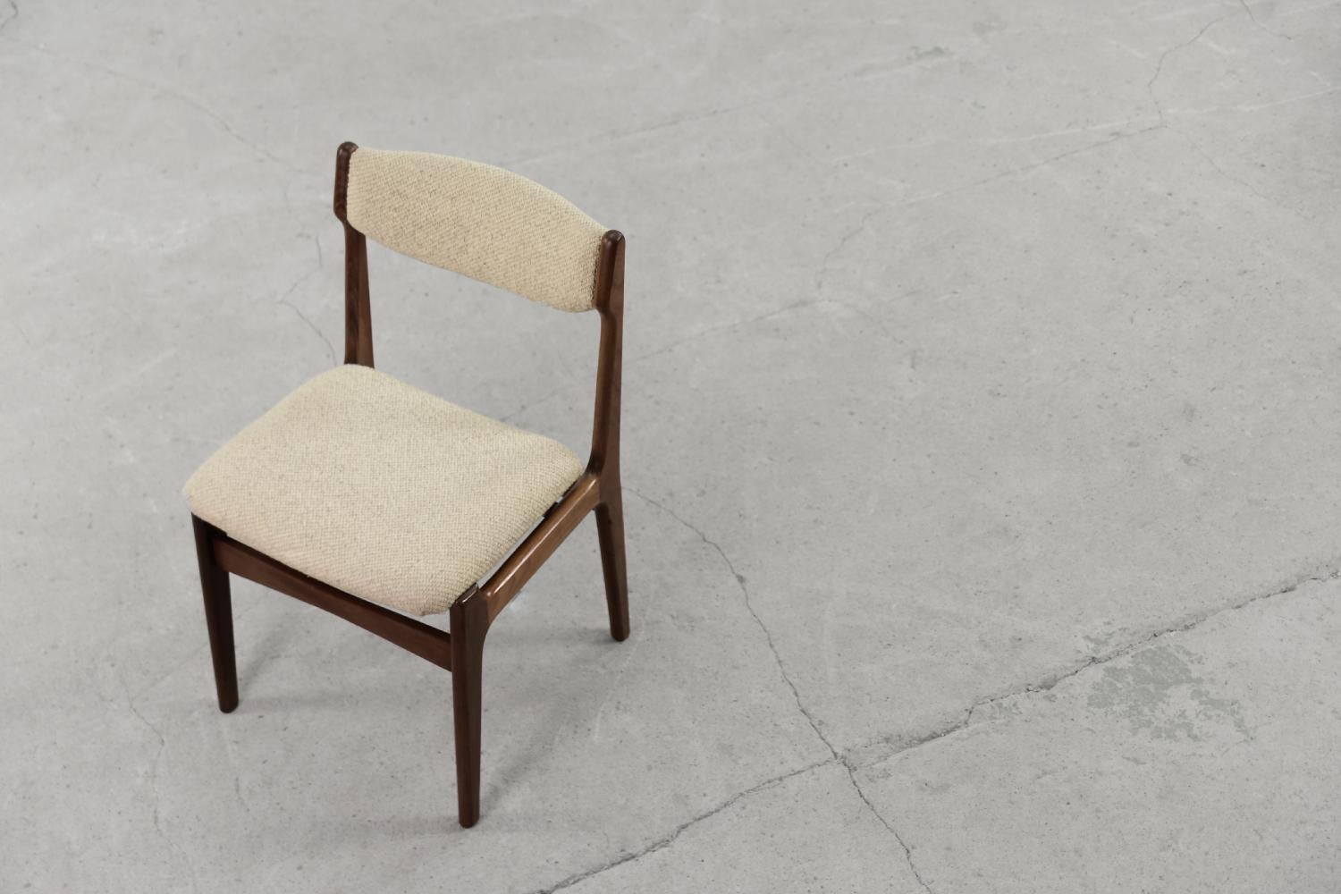 Mid-Century Modern Scandinavian Teak Wood & Fabric Dining Chair, 1960s, Set of 4 For Sale 8