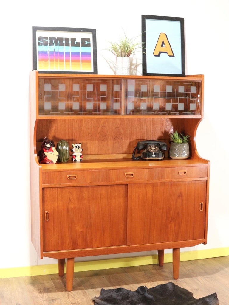 MidCentury Modern Scandinavian Teak Hutch China at 1stDibs