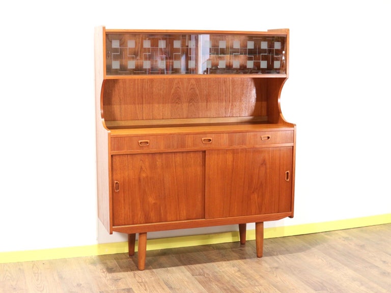 MidCentury Modern Scandinavian Teak Hutch China at 1stDibs