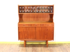 Mid-Century Modern Scandinavian Teak Hutch China Cabinet