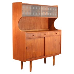 Used Mid-Century Modern Scandinavian Teak Hutch China Cabinet